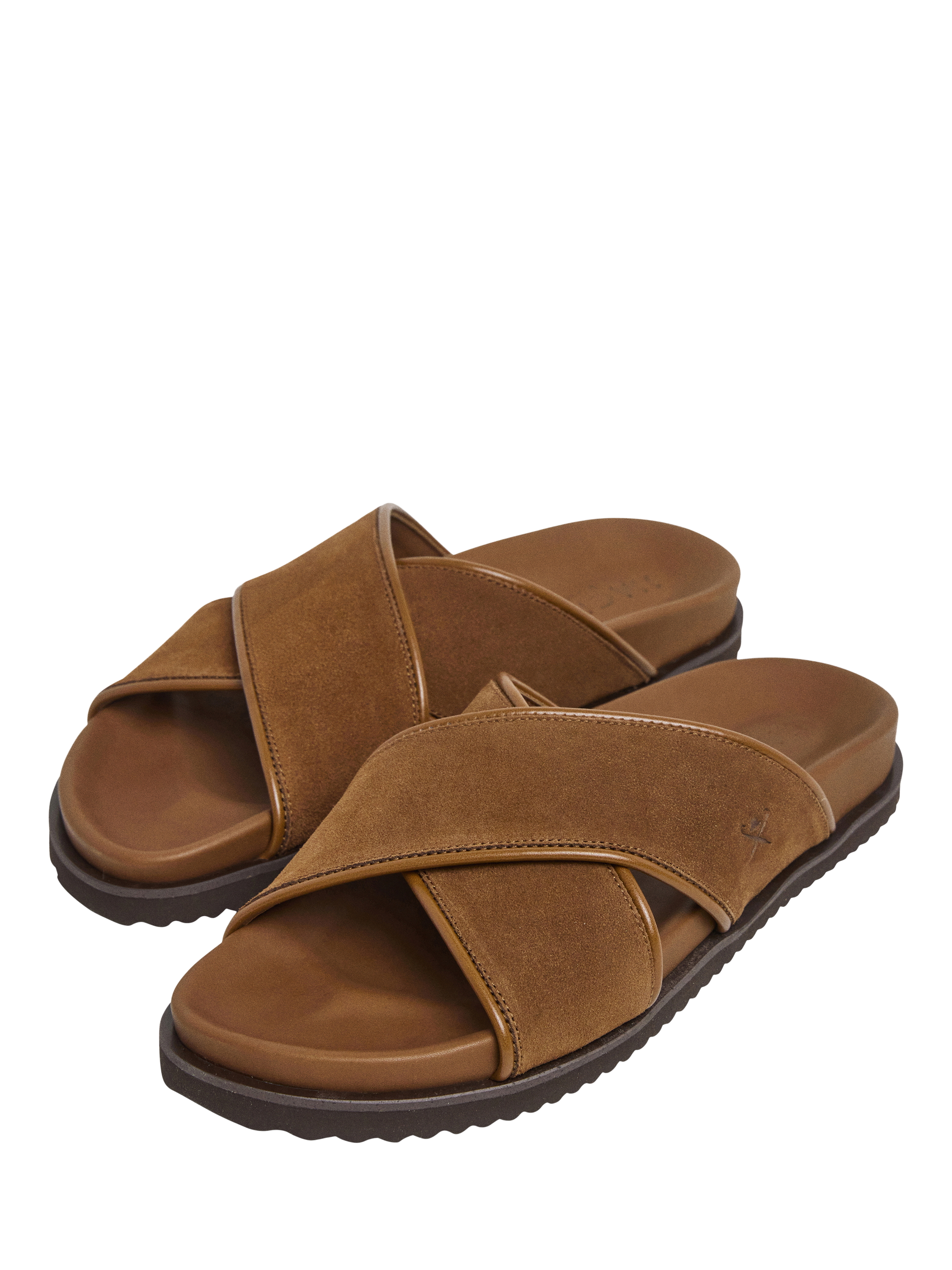 Product image 2 of 6, which shows Hackett London Mikonos Highcross Suede Sandals, Brown, 6