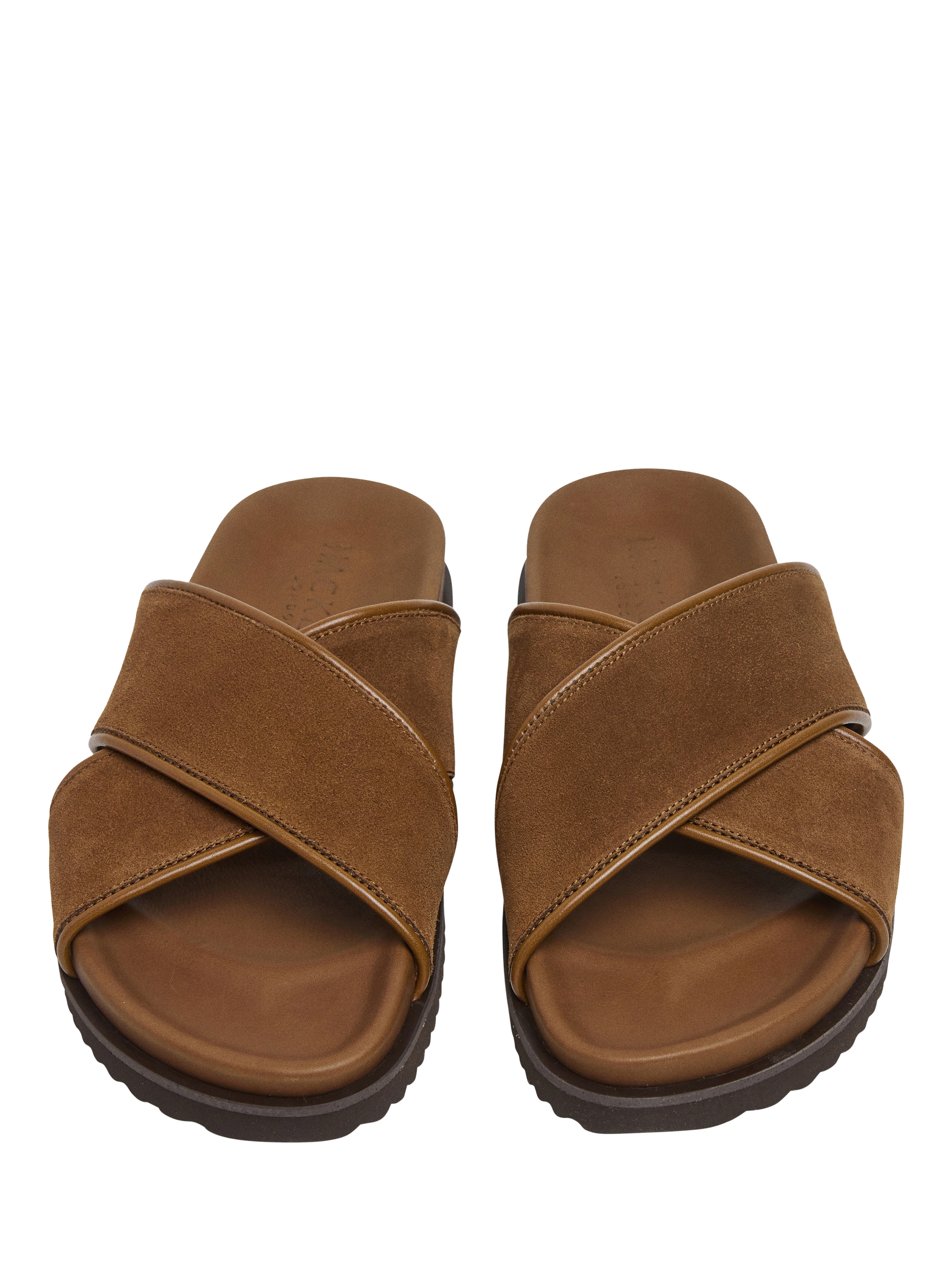 Product image 4 of 6, which shows Hackett London Mikonos Highcross Suede Sandals, Brown, 6