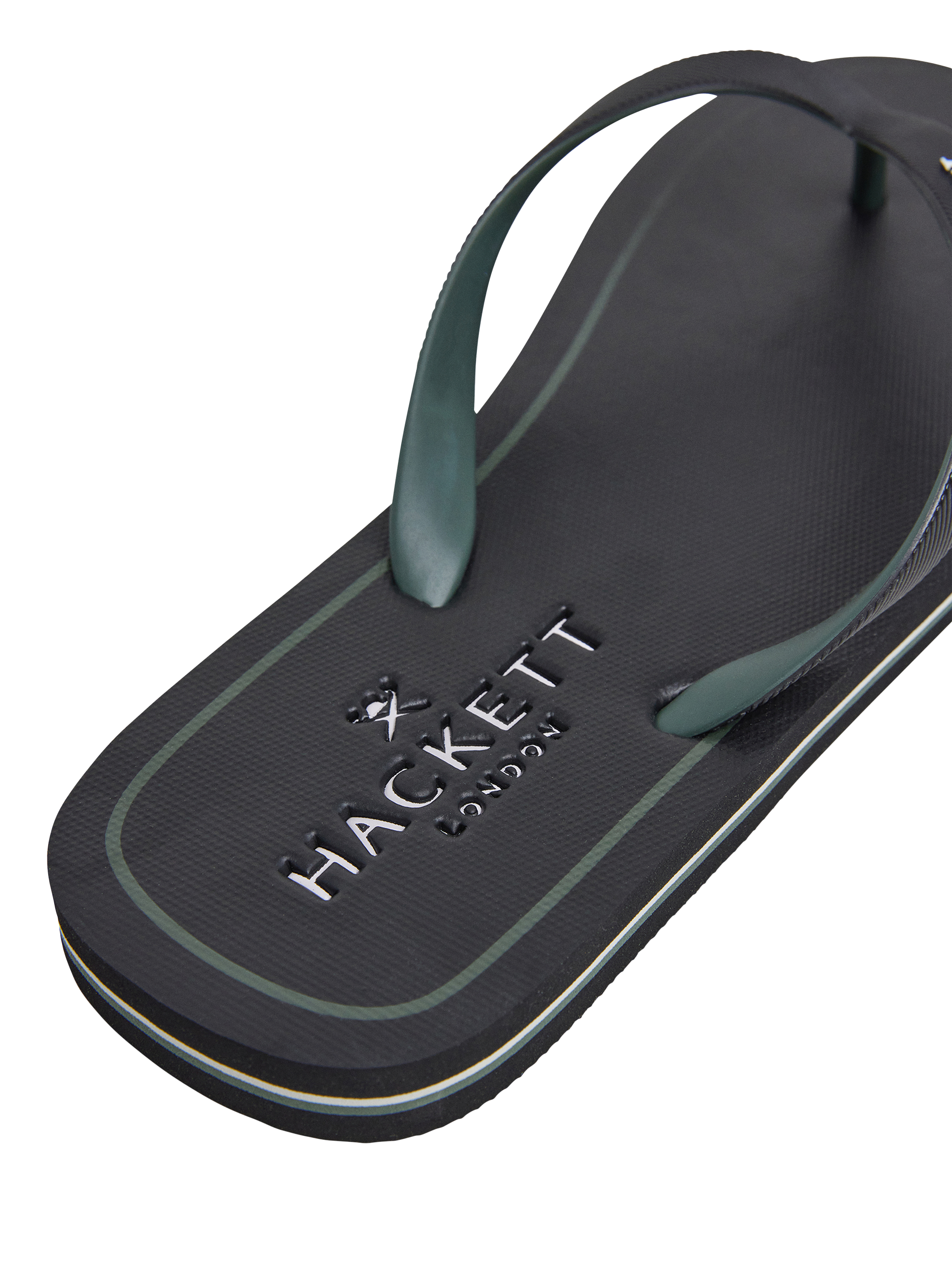 Product image 4 of 5, which shows Hackett London Logo Flip Flops, Black, 11