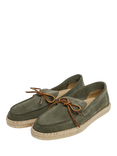 Hackett London Suede Lace Up Espadrille Shoes, Safari Green