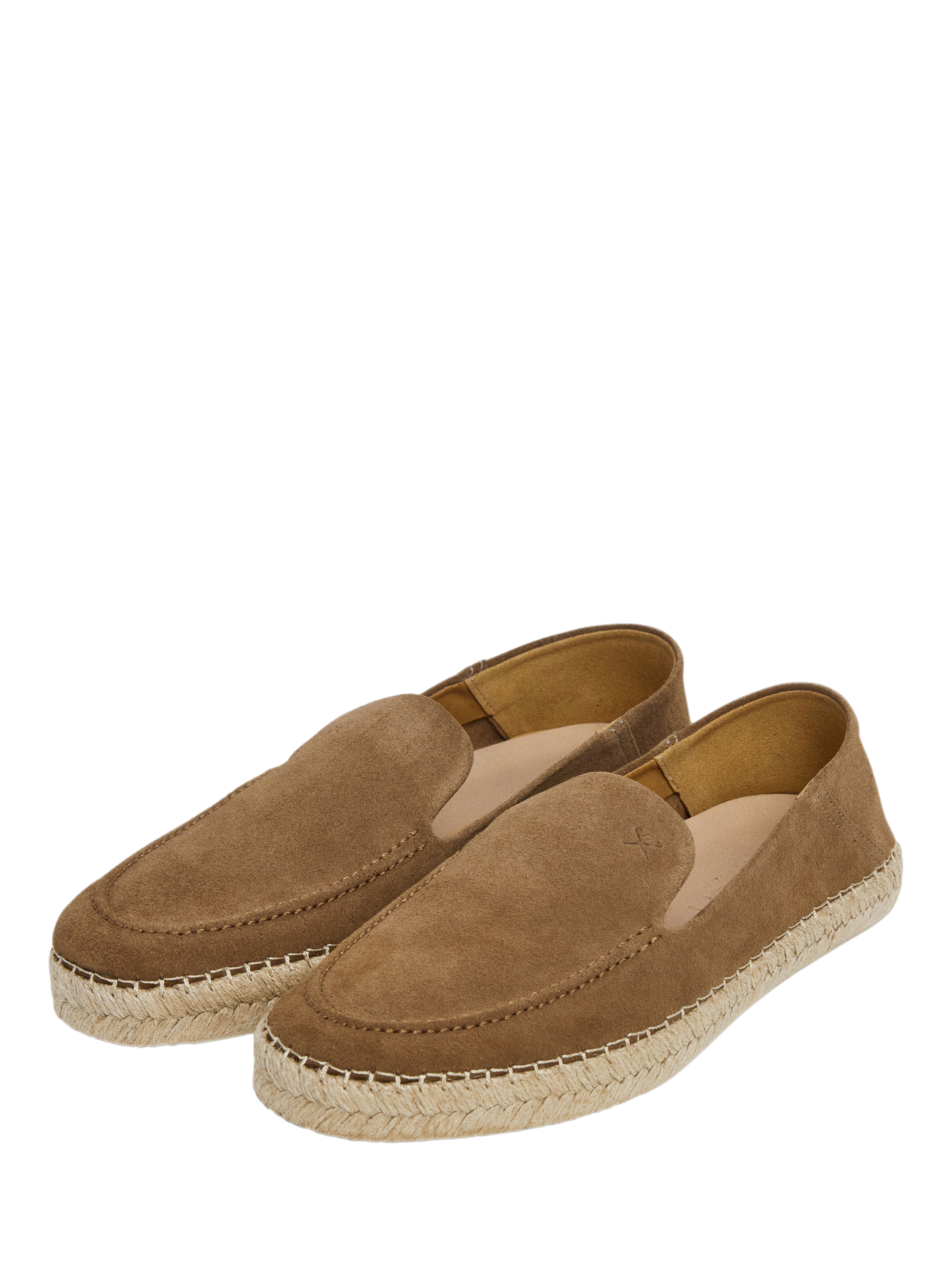 Product image 2 of 6, which shows Hackett London Suede Slip On Espadrille Shoes, Cognac Brown, 6