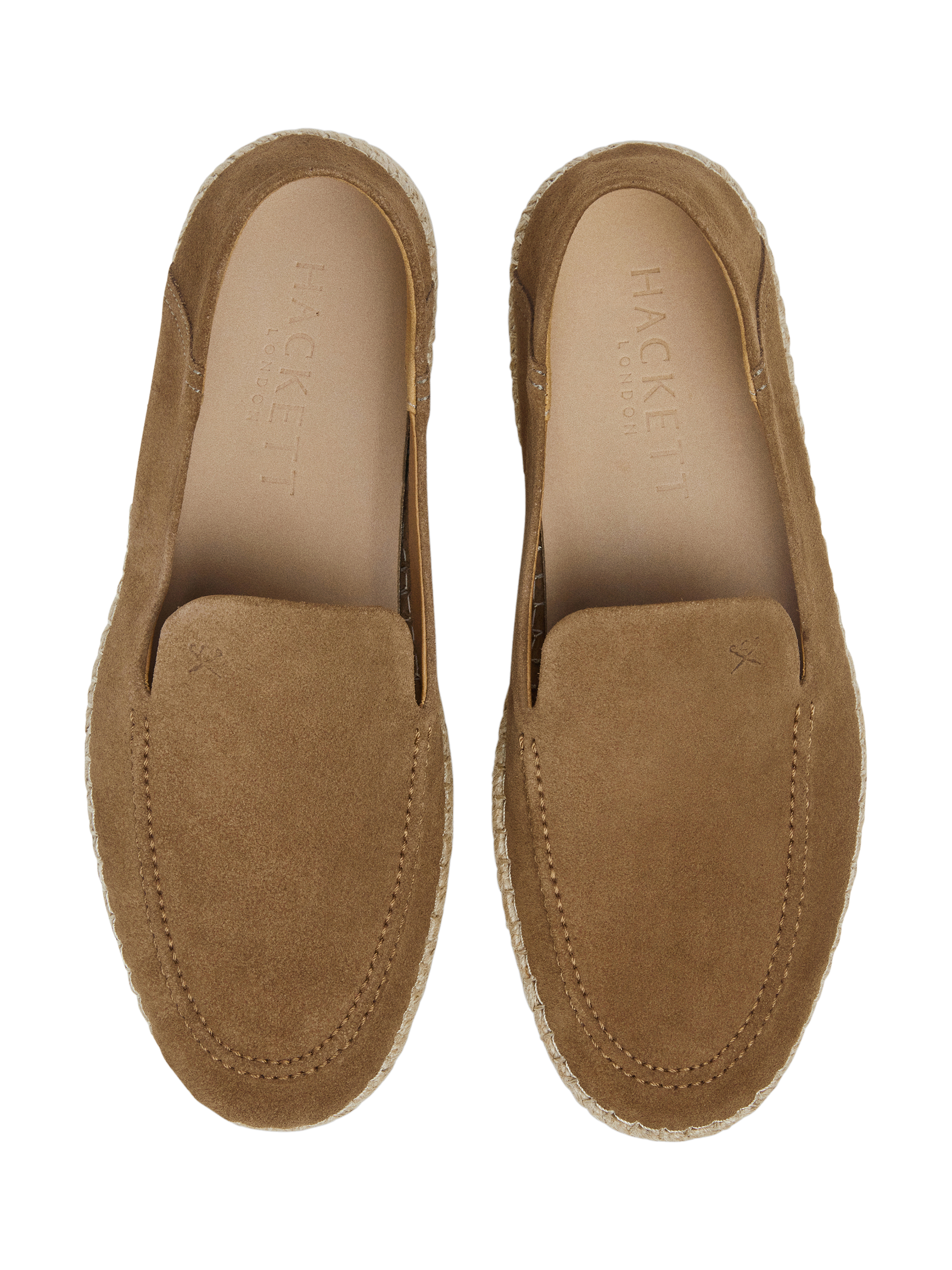 Product image 4 of 6, which shows Hackett London Suede Slip On Espadrille Shoes, Cognac Brown, 6