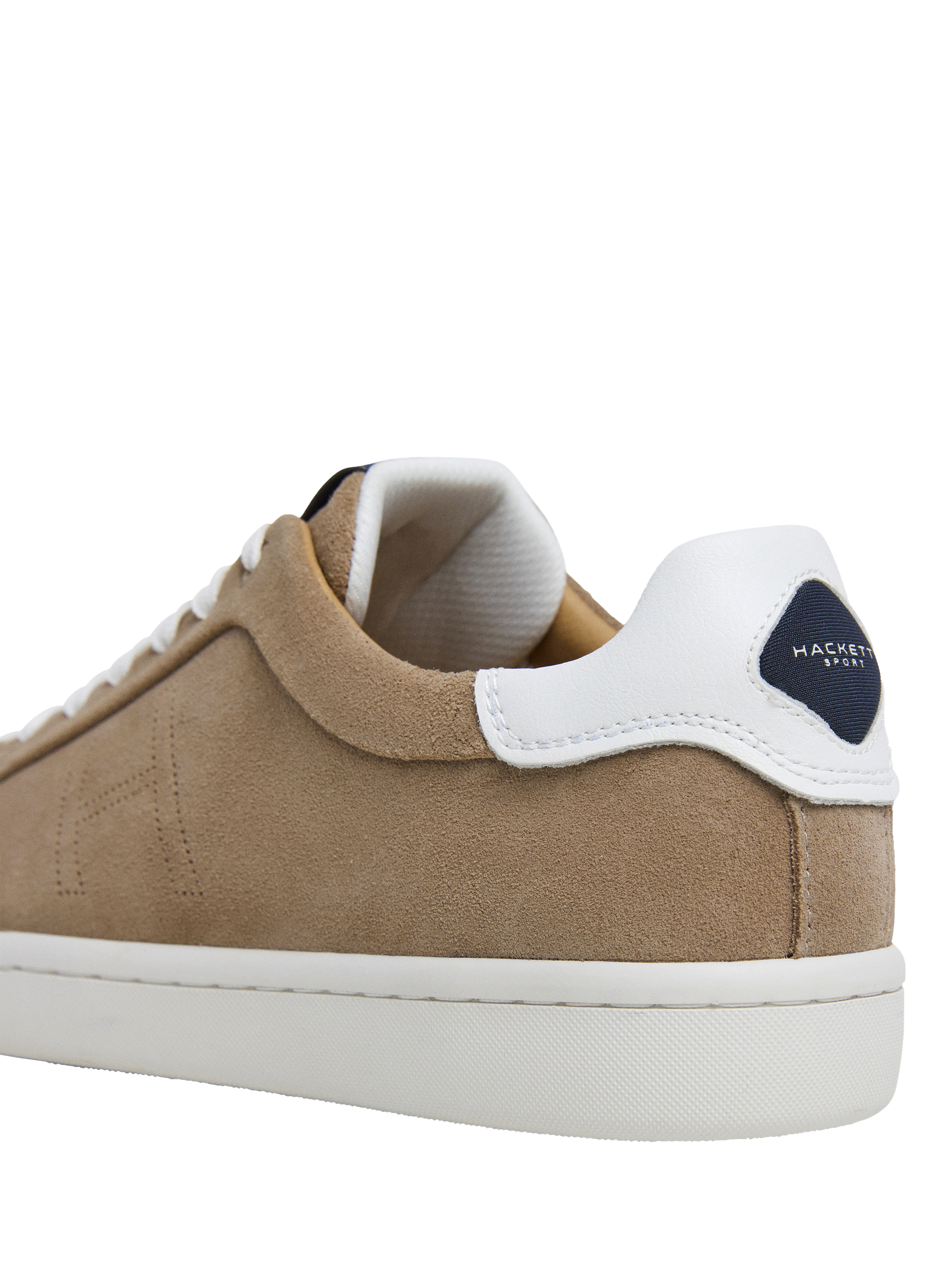 Product image 4 of 6, which shows Hackett London Bond Soft Suede Trainers, Sand Beige, 6