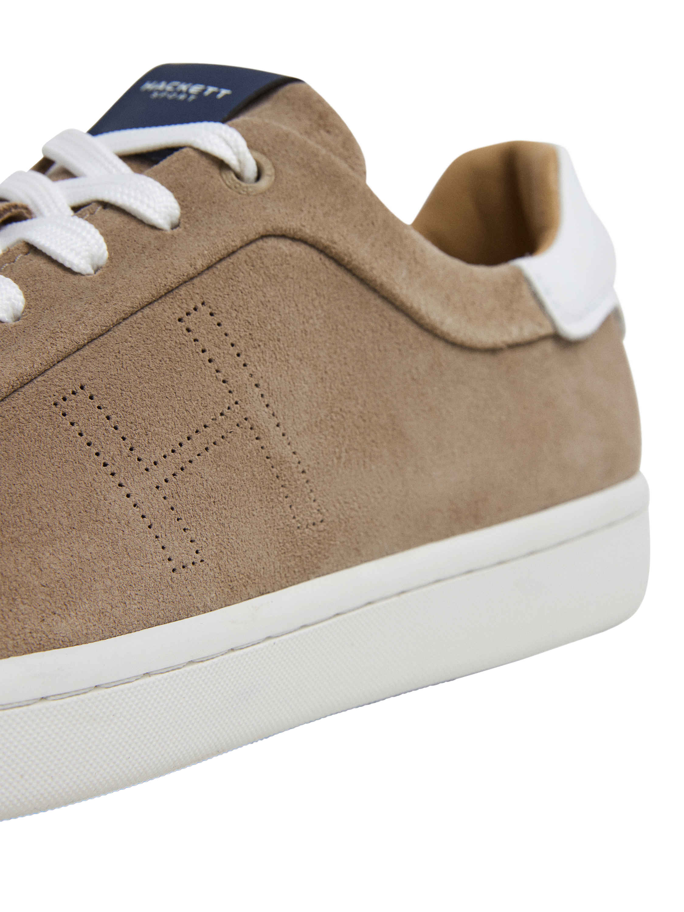 Product image 5 of 6, which shows Hackett London Bond Soft Suede Trainers, Sand Beige, 6