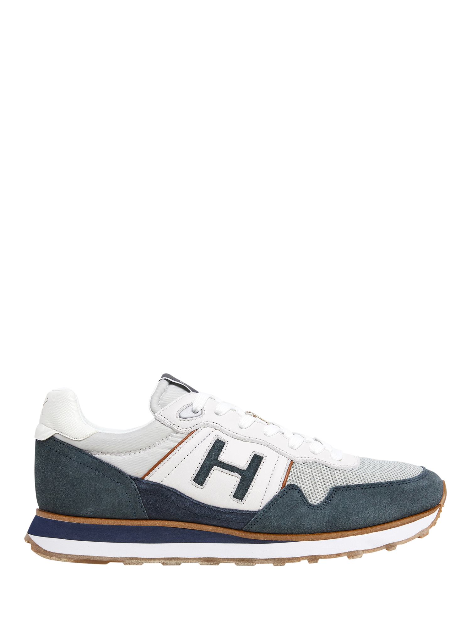 Product image 1 of 6, which shows Hackett London Teflor Leather Blend Running Trainers, Marine Blue, 11