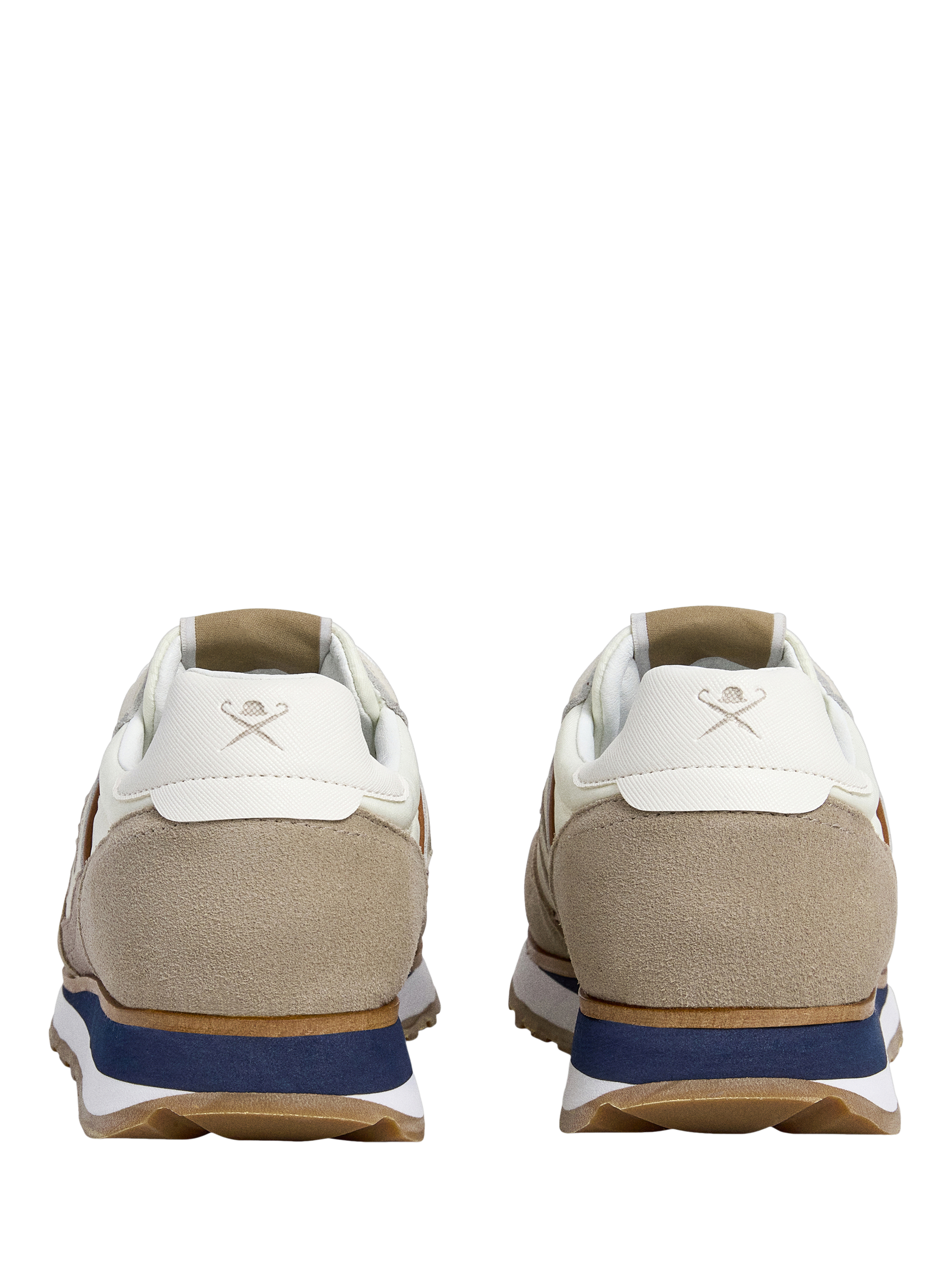Product image 3 of 6, which shows Hackett London Teflor Leather Blend Running Trainers, Stone Beige, 6