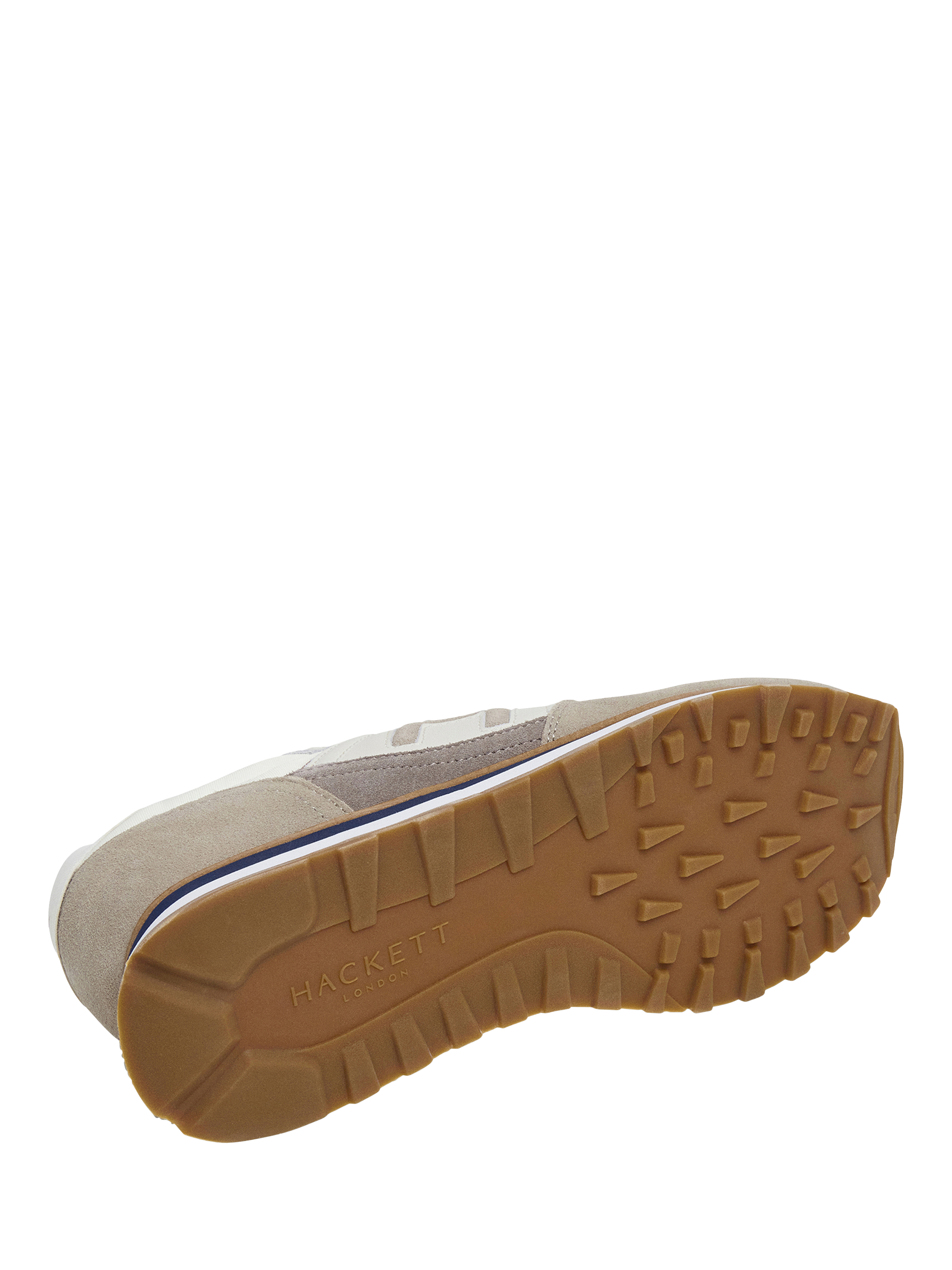 Product image 6 of 6, which shows Hackett London Teflor Leather Blend Running Trainers, Stone Beige, 6