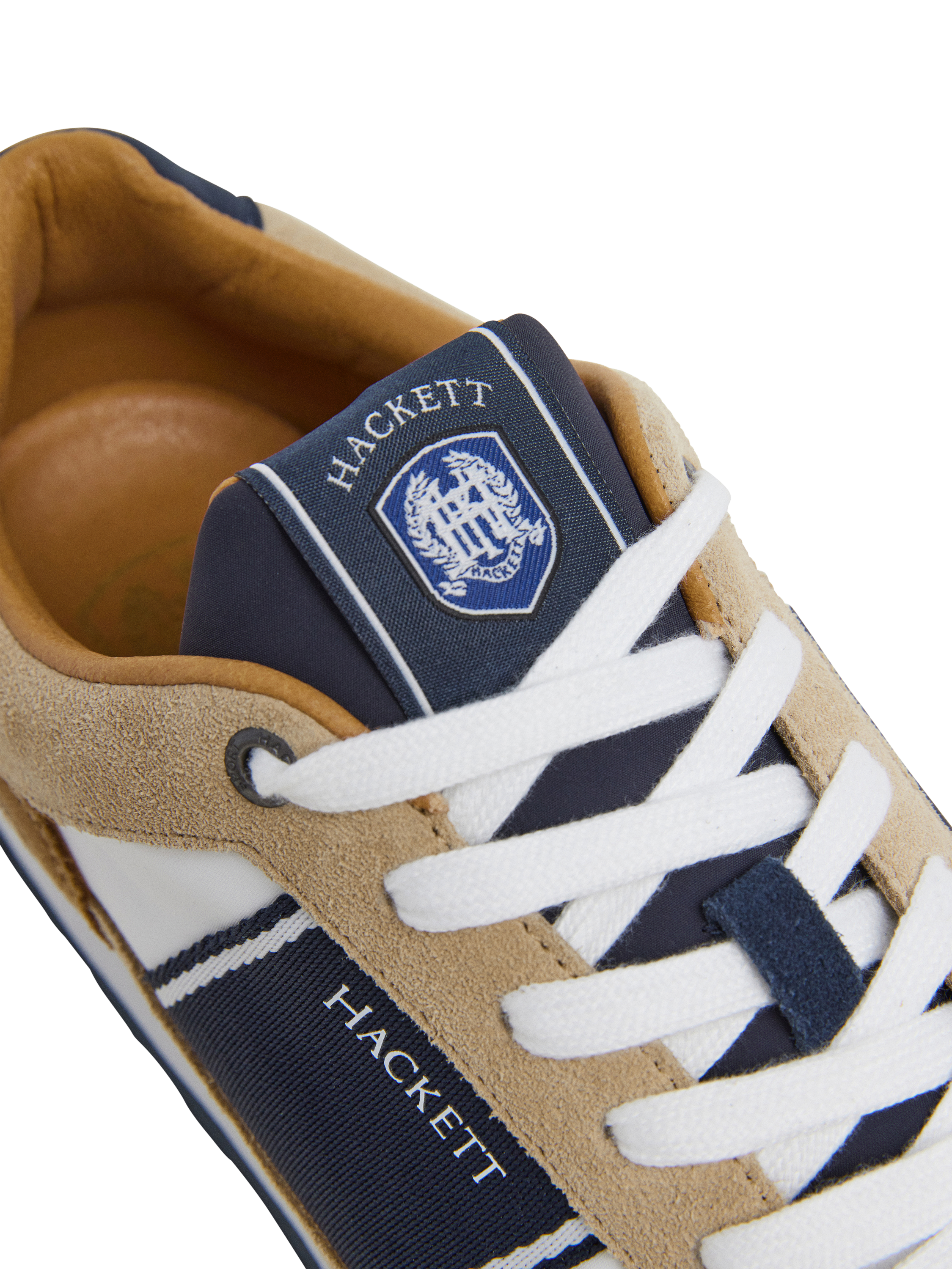 Product image 5 of 6, which shows Hackett London Hendfor Classic Suede Blend Running Trainers, Sand Beige, 6