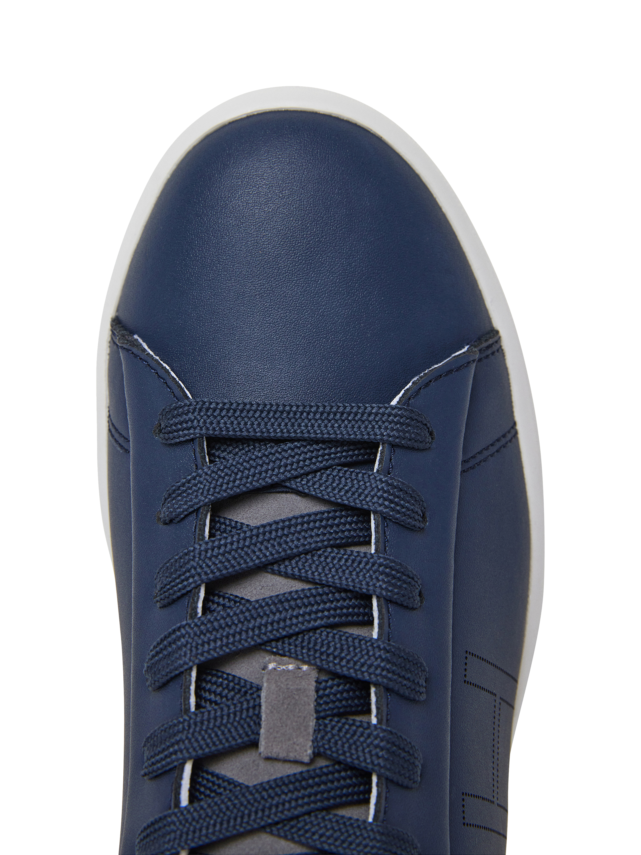 Product image 5 of 6, which shows Hackett London Bond Minimal Leather Trainers, Marine Blue, 6