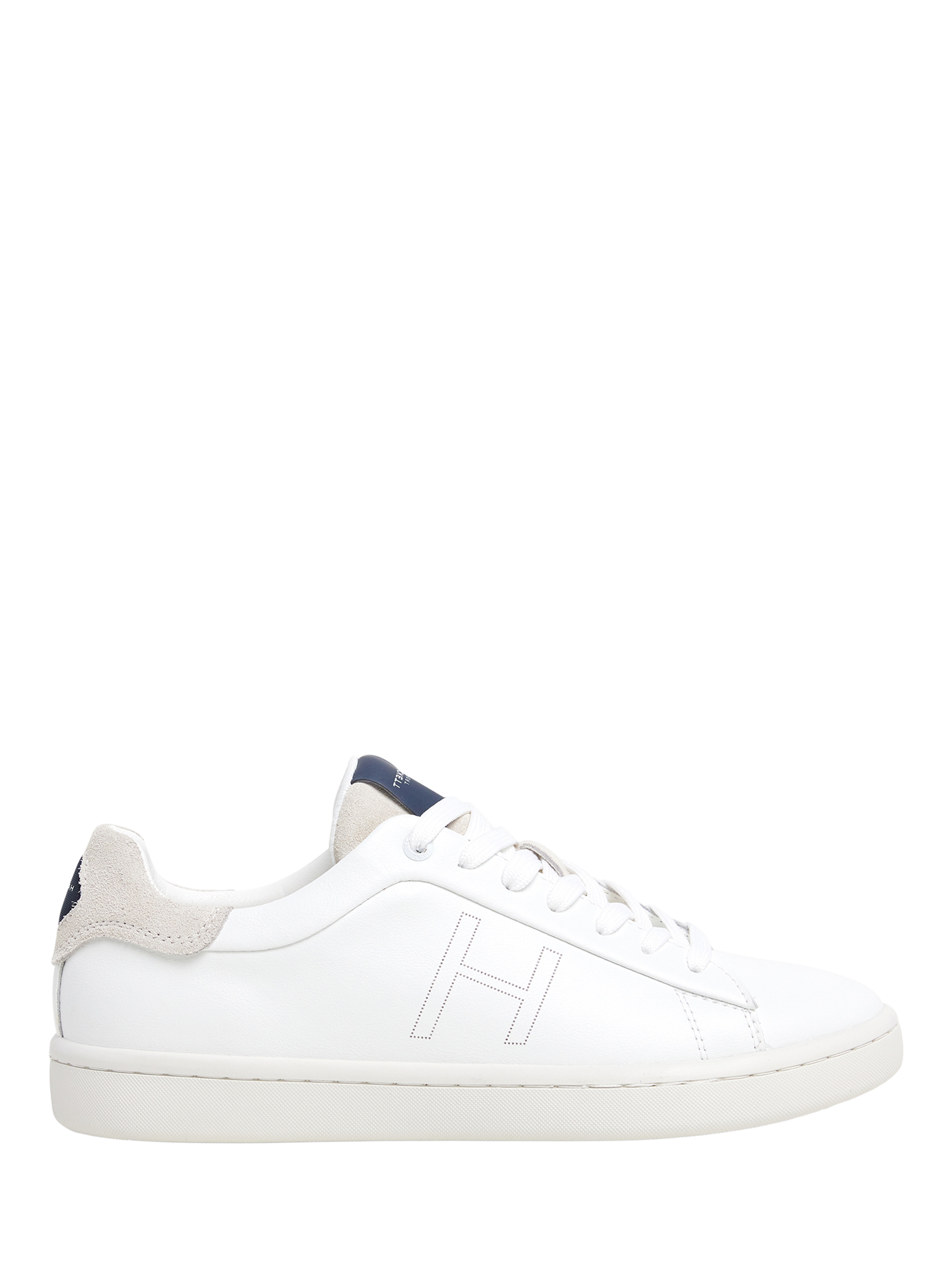 Product image 1 of 6, which shows Hackett London Bond Minimal Leather Trainers, White, 6