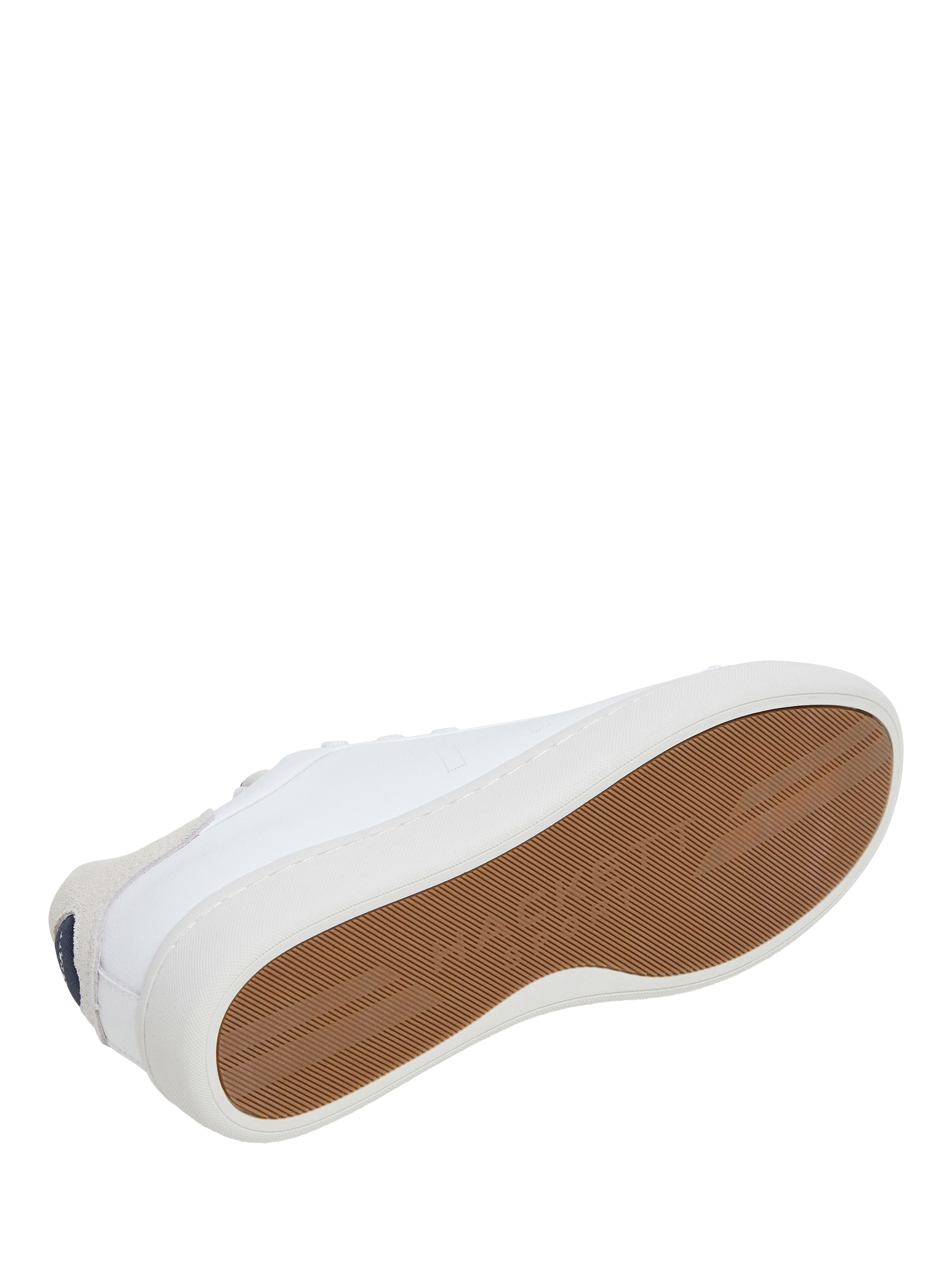 Product image 6 of 6, which shows Hackett London Bond Minimal Leather Trainers, White, 6