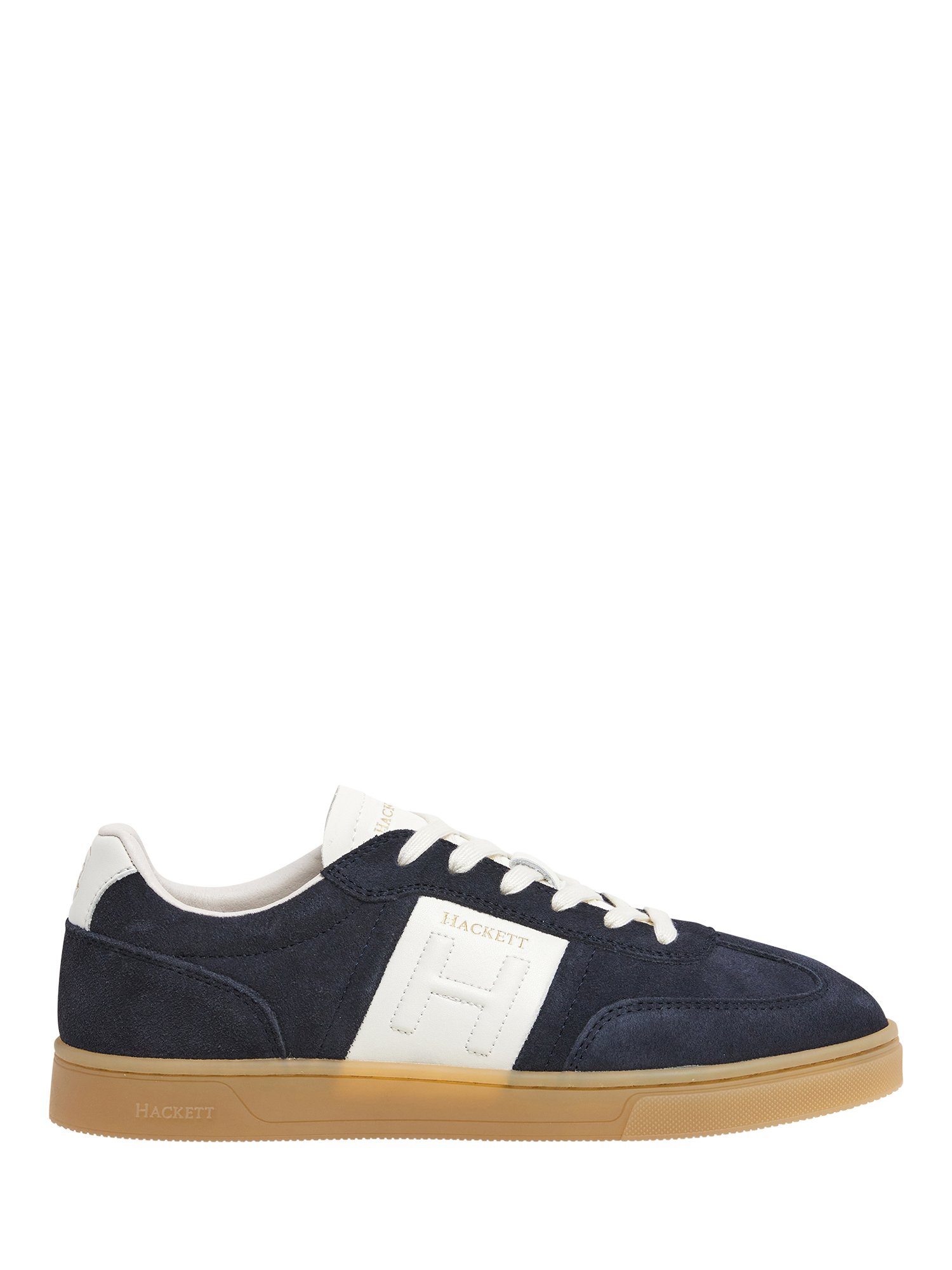 Product image 1 of 6, which shows Hackett London Harper Heritage Suede Trainers, Navy, 6