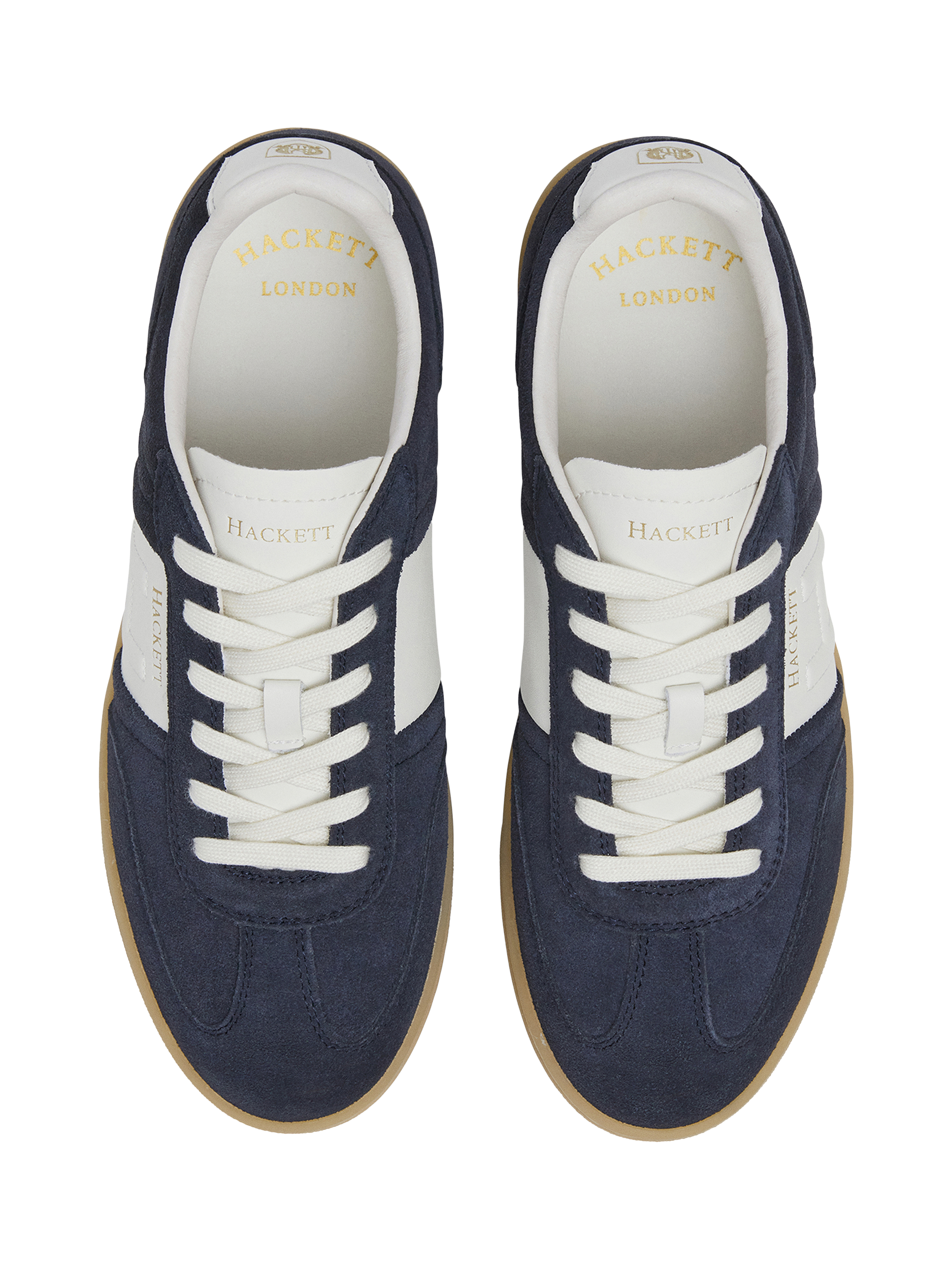 Product image 3 of 6, which shows Hackett London Harper Heritage Suede Trainers, Navy, 6