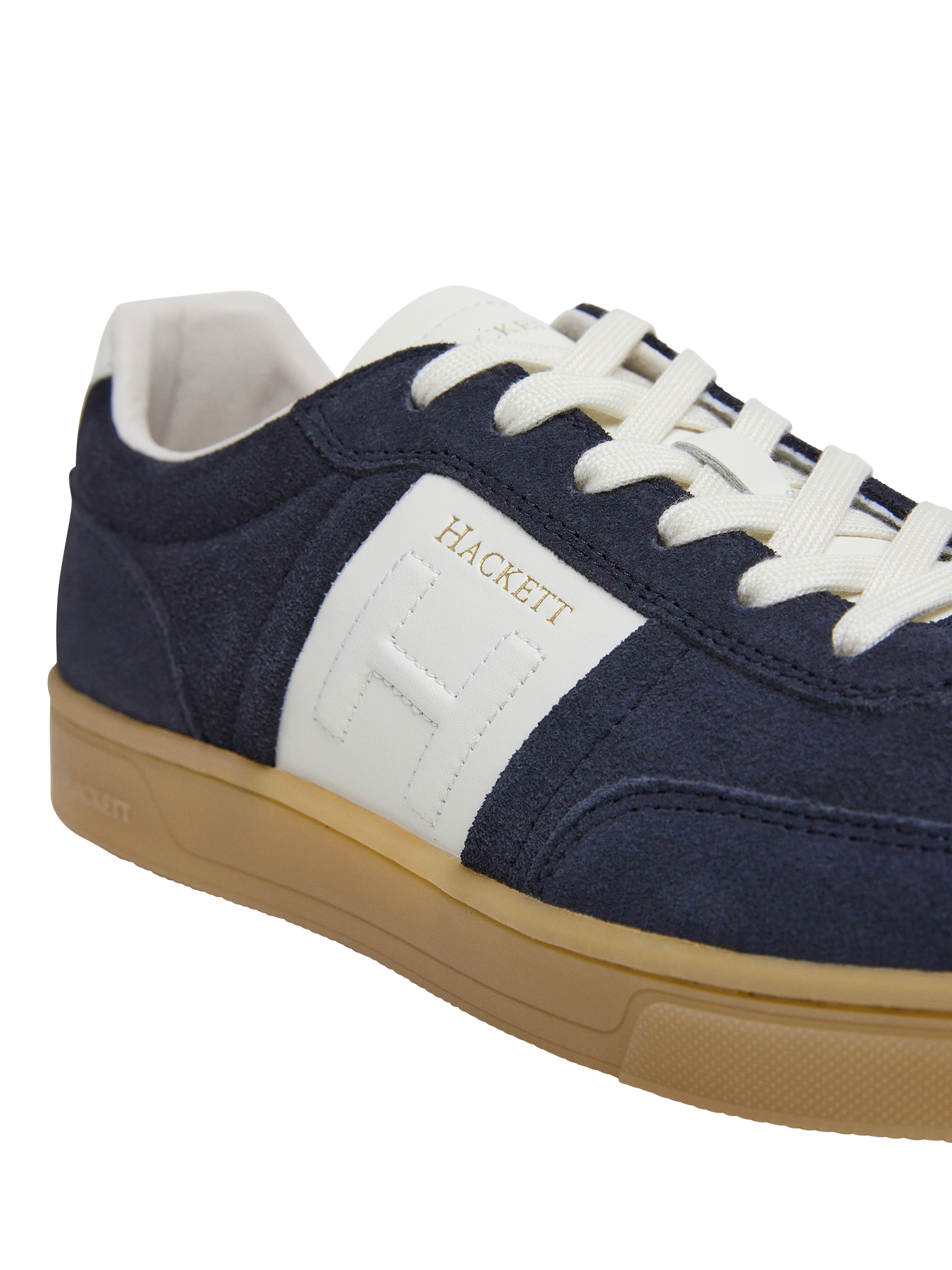 Product image 5 of 6, which shows Hackett London Harper Heritage Suede Trainers, Navy, 6