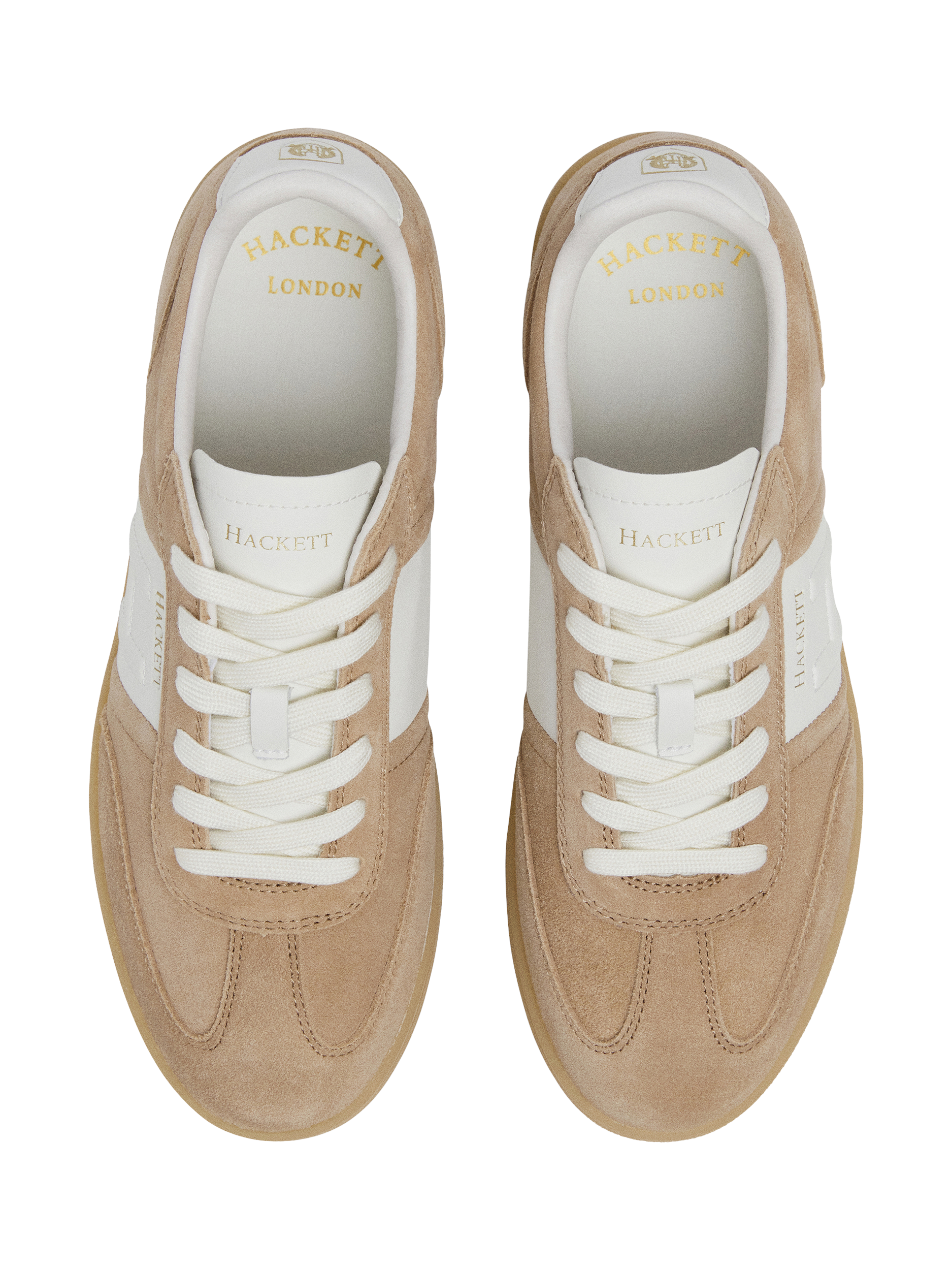 Product image 3 of 6, which shows Hackett London Harper Heritage Suede Trainers, Sand Beige, 6