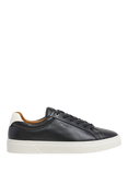 Hackett London Hackney Lace Up Leather Trainers, Black
