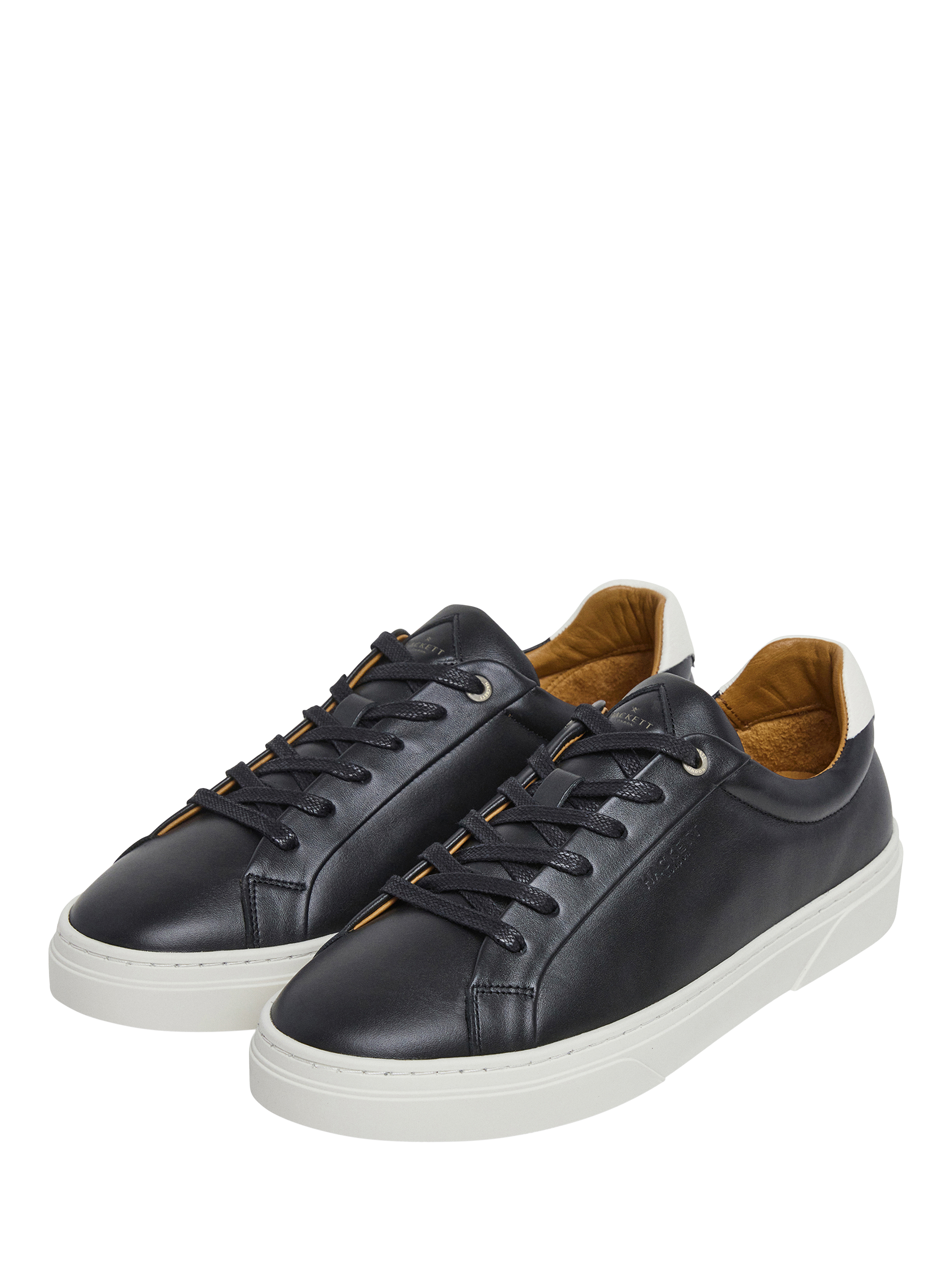 Product image 2 of 6, which shows Hackett London Hackney Lace Up Leather Trainers, Black, 6