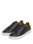 Hackett London Hackney Lace Up Leather Trainers, Black