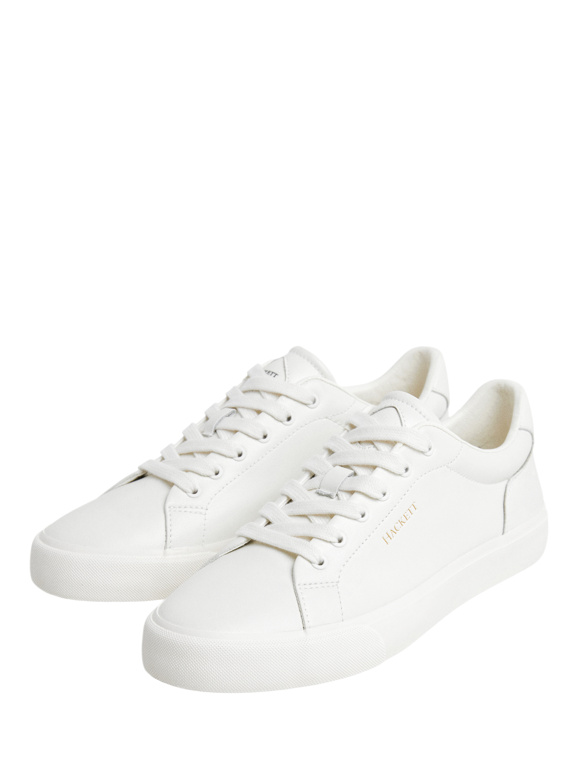 Product image 2 of 6, which shows Hackett London Blake One Leather Trainers, Off White, 11