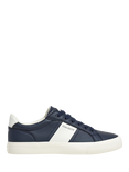 Hackett London Blake Mix Faux Leather Trainers, Navy