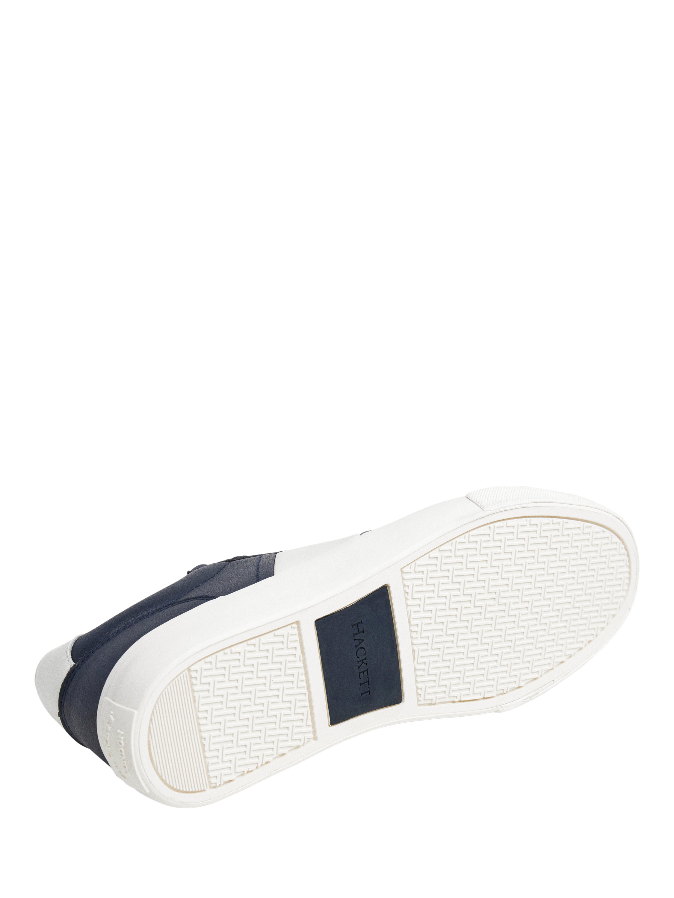 Product image 6 of 6, which shows Hackett London Blake Mix Faux Leather Trainers, Navy, 11