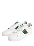 Hackett London Blake Mix Faux Leather Trainers, Ivy Green, Ivy Green