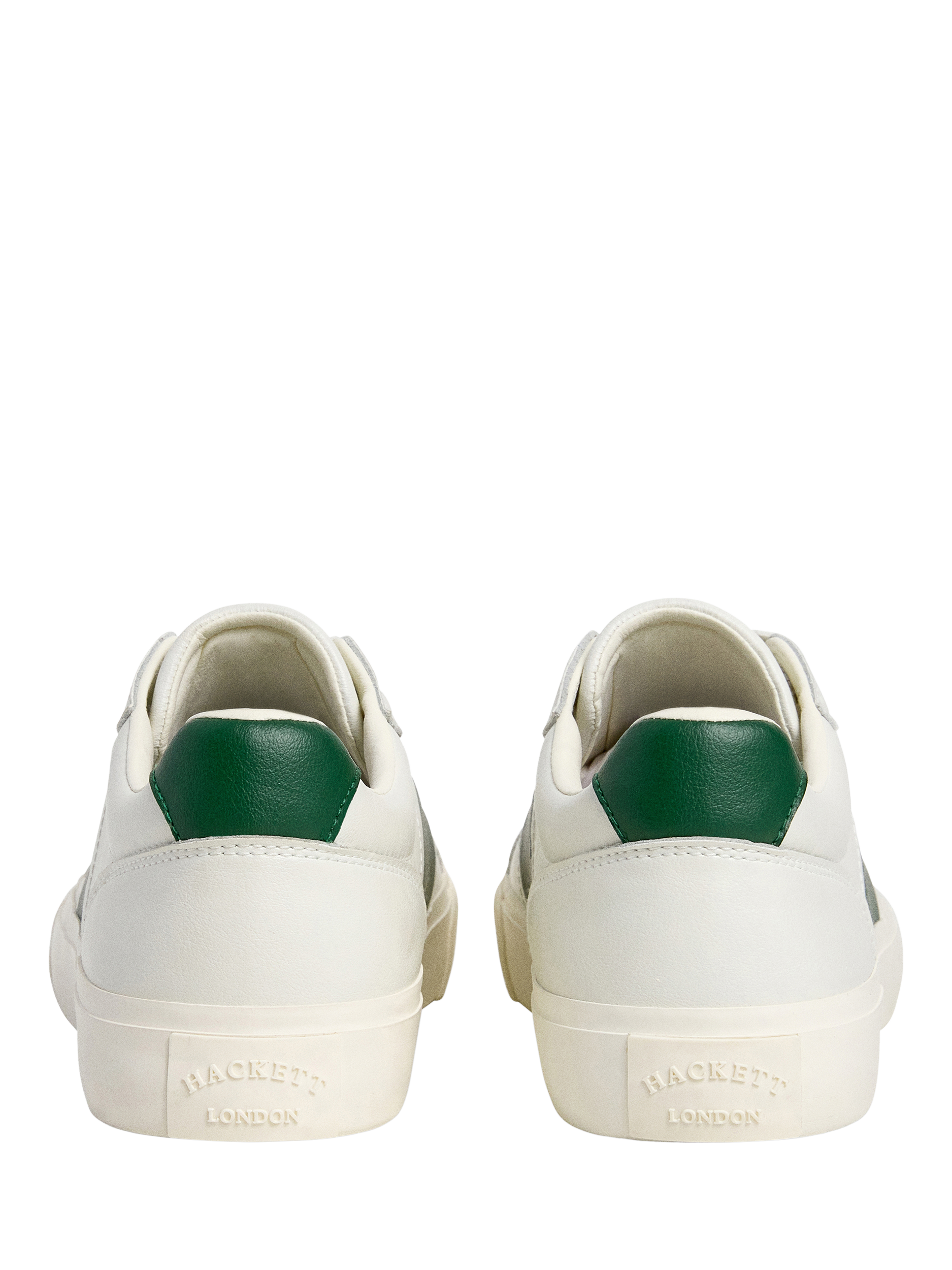 Product image 3 of 6, which shows Hackett London Blake Mix Faux Leather Trainers, Ivy Green, 11