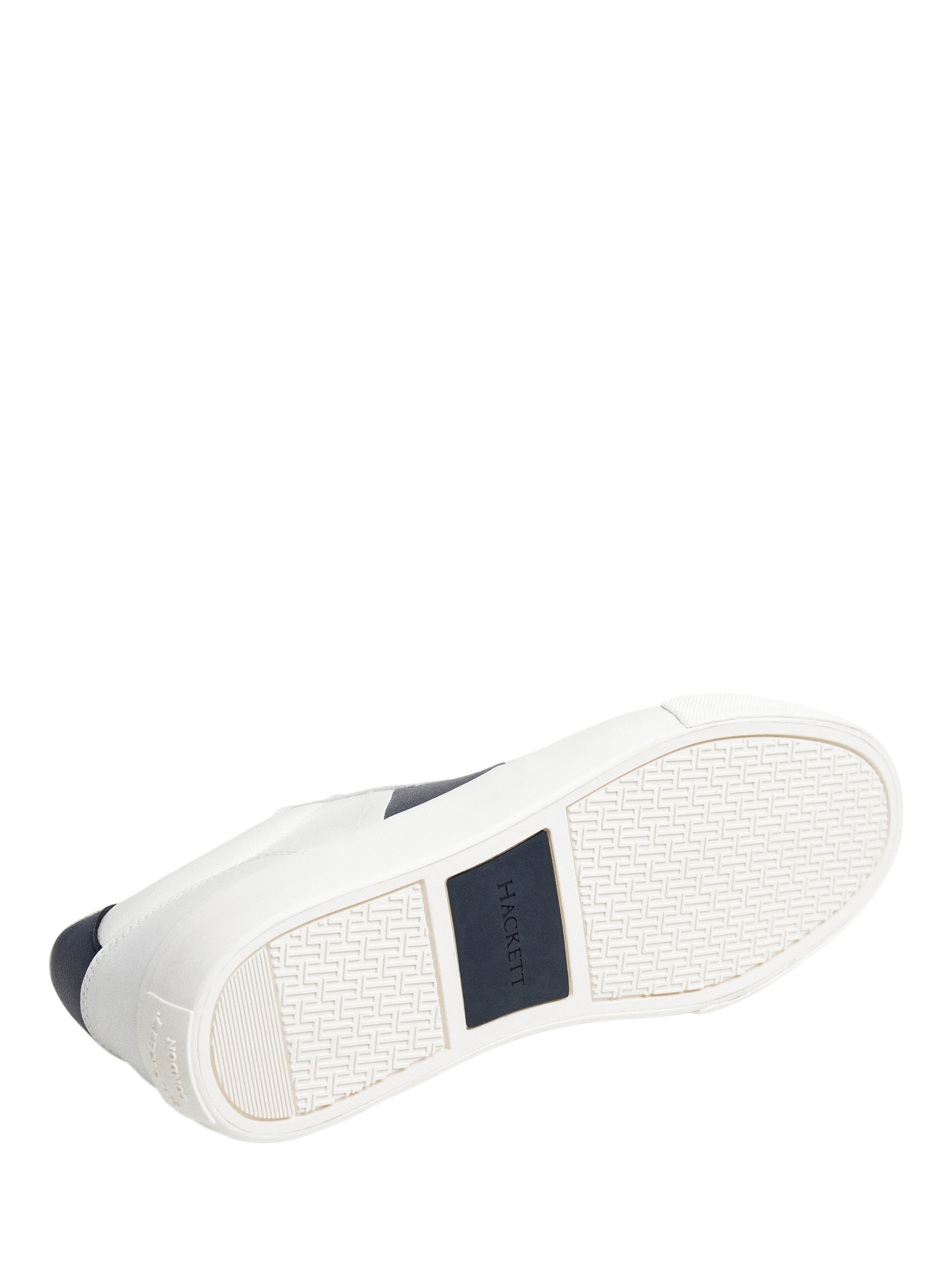 Product image 6 of 6, which shows Hackett London Blake Mix Faux Leather Trainers, Off White, 6