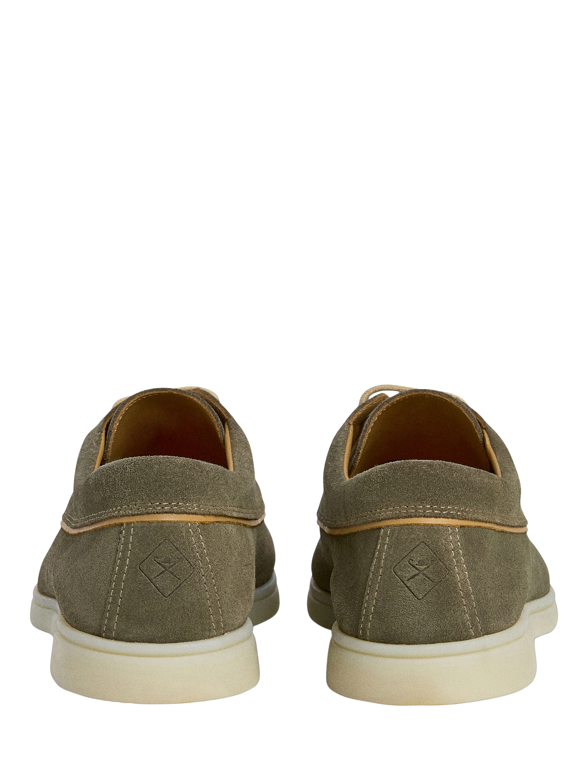 Product image 3 of 6, which shows Hackett London Martin Suede Lace Up Boat Shoes, Washed Army Green, 11