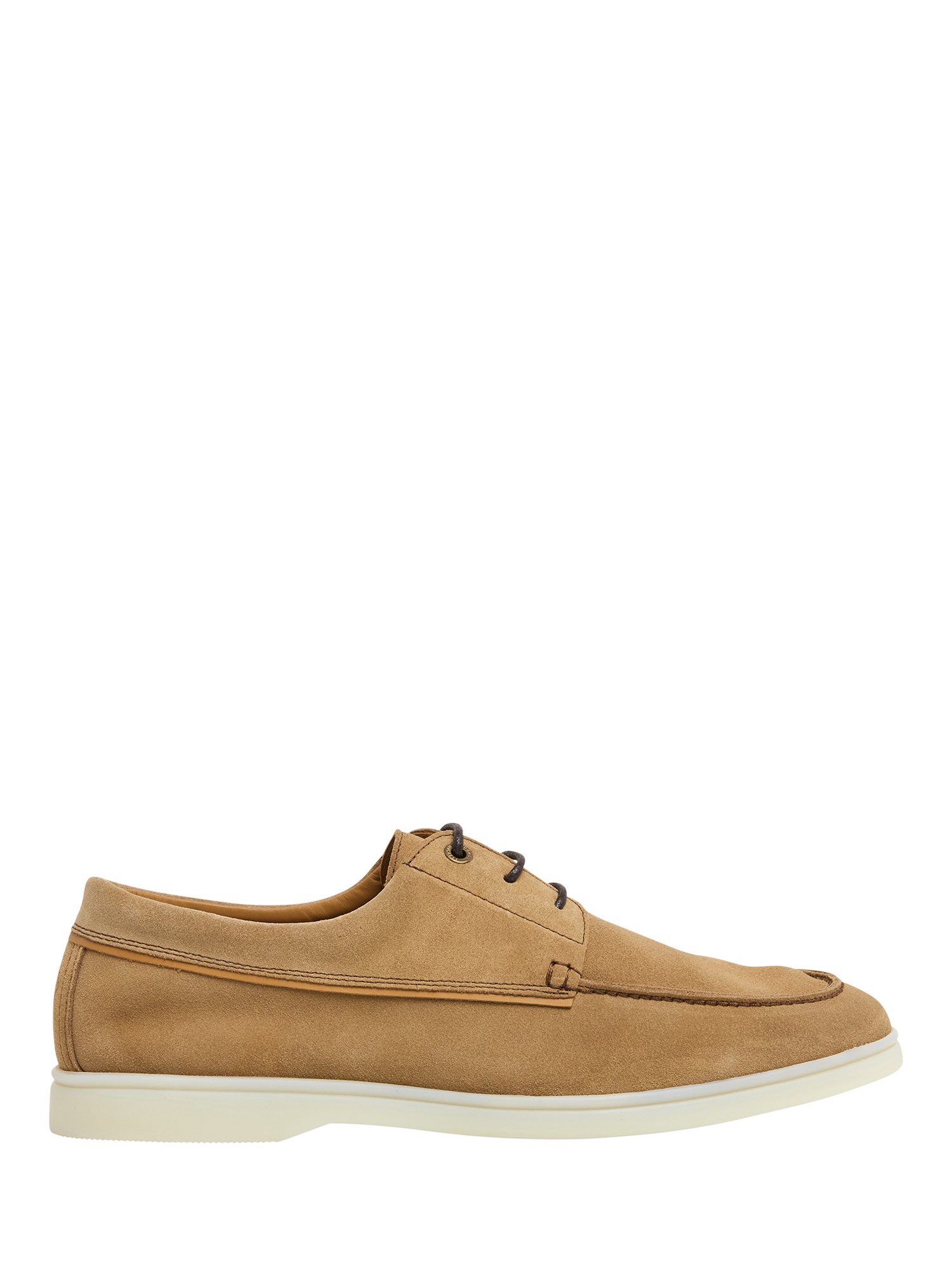 Product image 1 of 6, which shows Hackett London Martin Suede Lace Up Boat Shoes, Sand Beige, 6