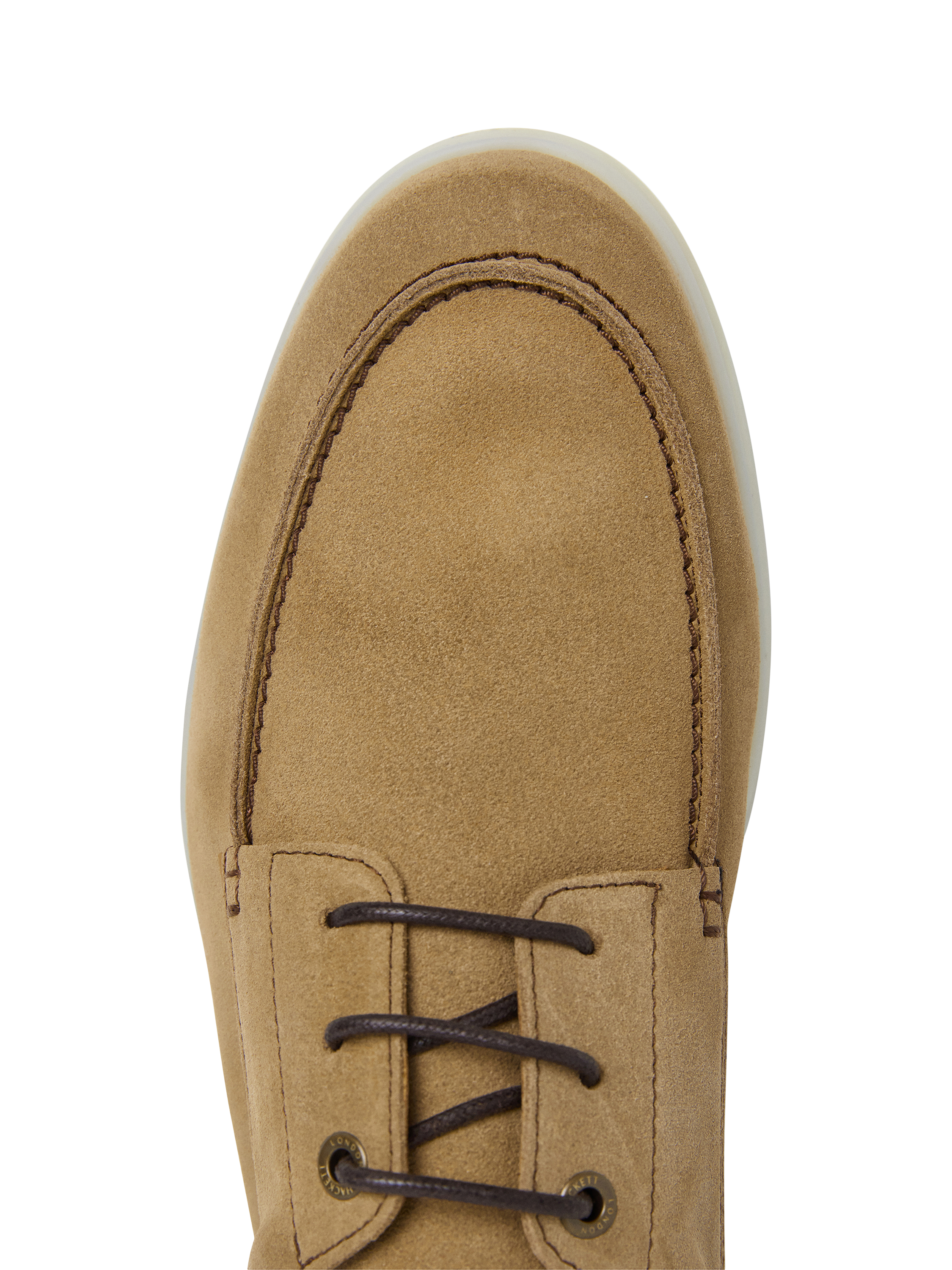 Product image 5 of 6, which shows Hackett London Martin Suede Lace Up Boat Shoes, Sand Beige, 6