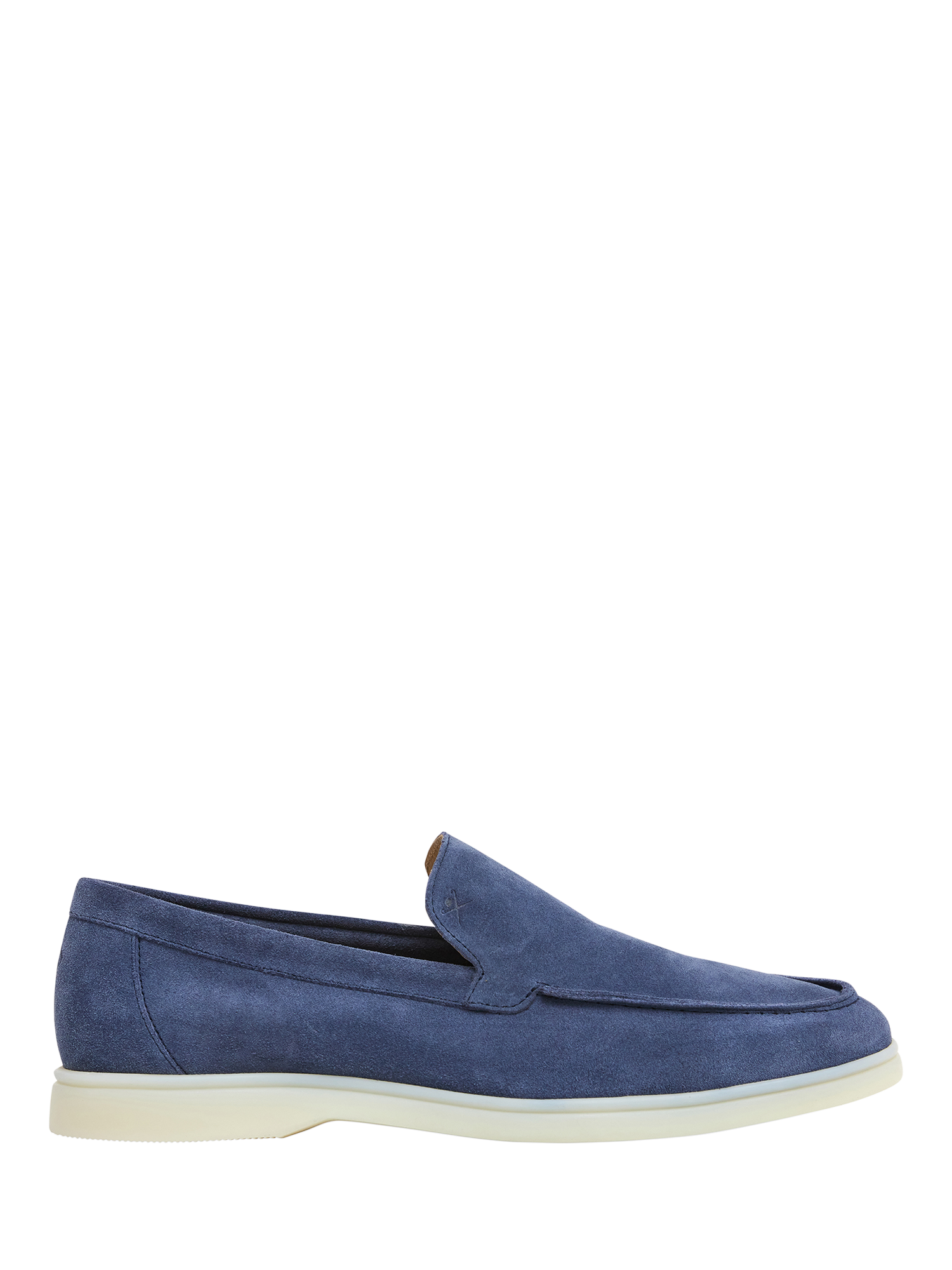 Product image 1 of 6, which shows Hackett London Martin Soft Suede Moccasin Shoes, Washed Navy Blue, 11