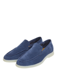 Hackett London Martin Soft Suede Moccasin Shoes, Washed Navy Blue, Washed Navy Blue
