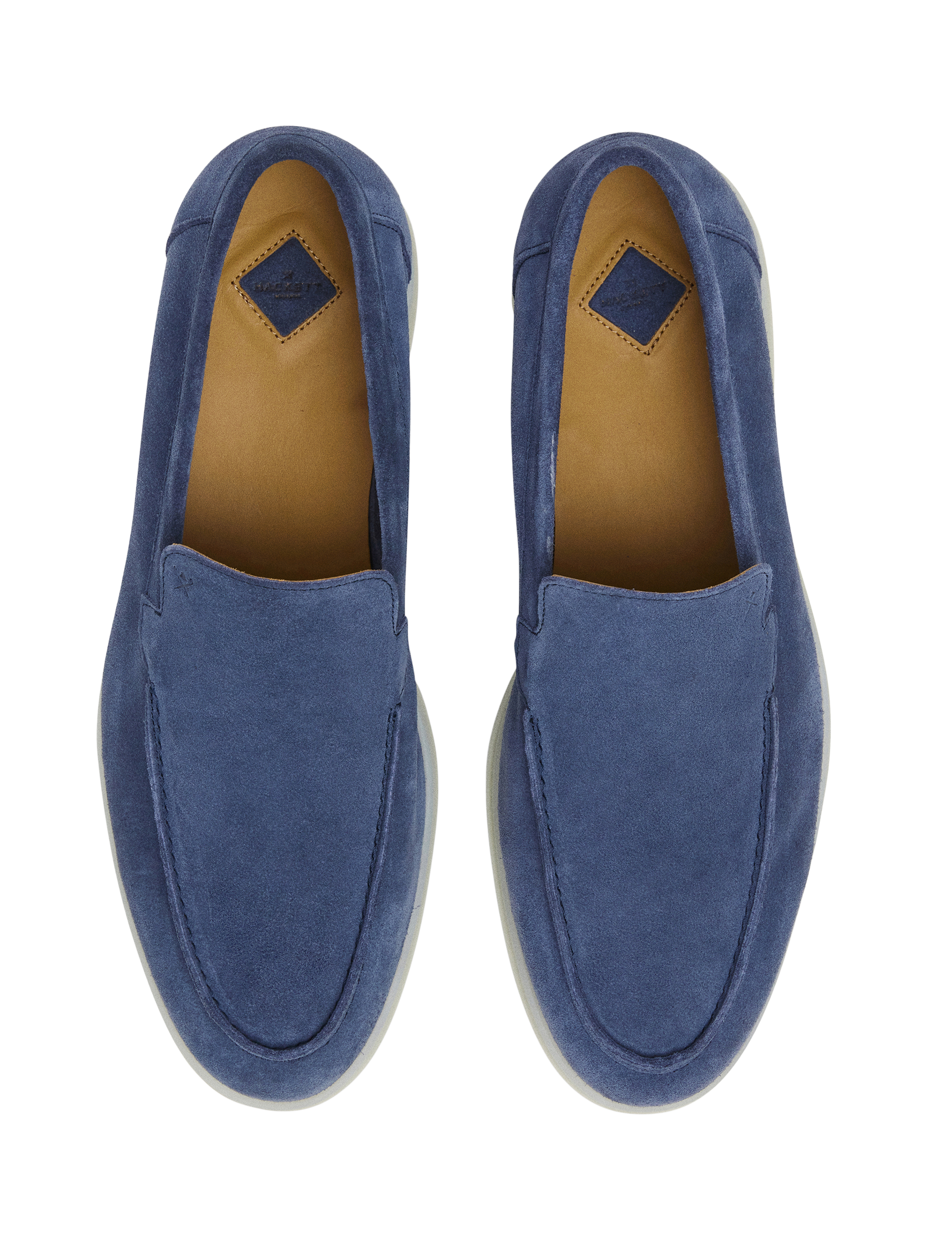 Product image 3 of 6, which shows Hackett London Martin Soft Suede Moccasin Shoes, Washed Navy Blue, 11
