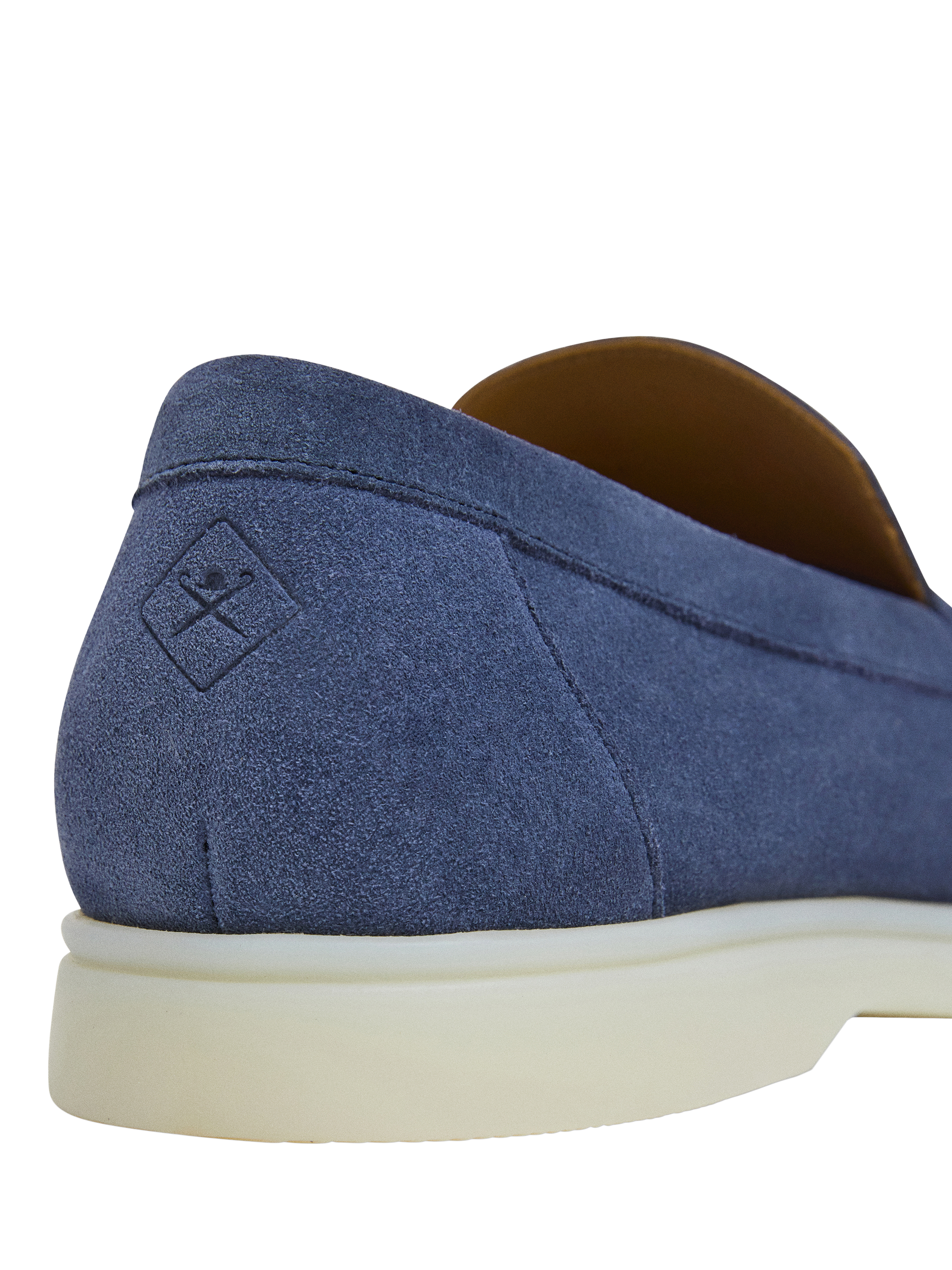 Product image 4 of 6, which shows Hackett London Martin Soft Suede Moccasin Shoes, Washed Navy Blue, 11