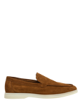 Hackett London Martin Soft Suede Moccasin Shoes, Nut Brown