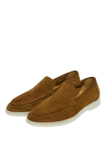 Hackett London Martin Soft Suede Moccasin Shoes, Nut Brown