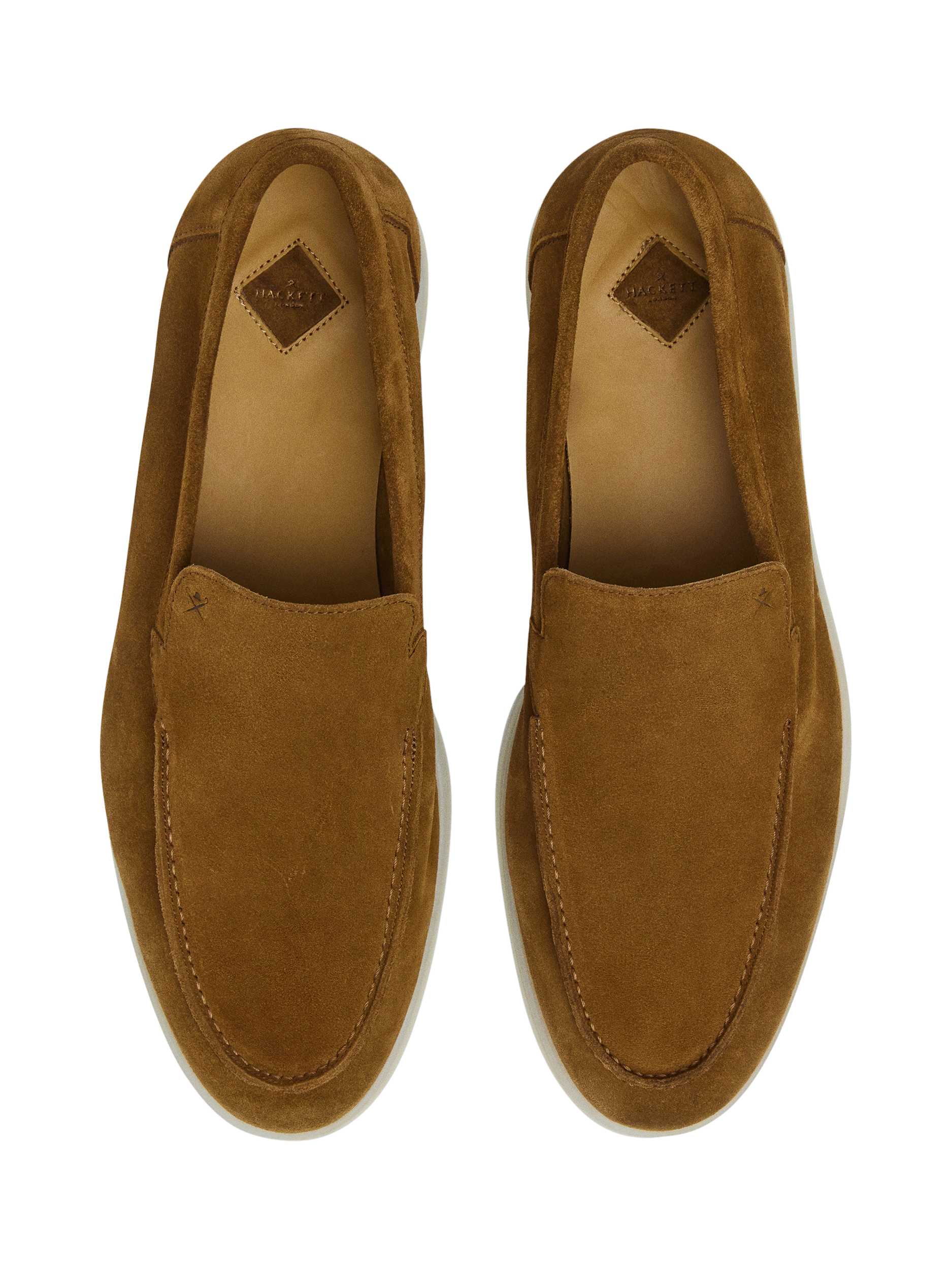 Product image 3 of 6, which shows Hackett London Martin Soft Suede Moccasin Shoes, Nut Brown, 11