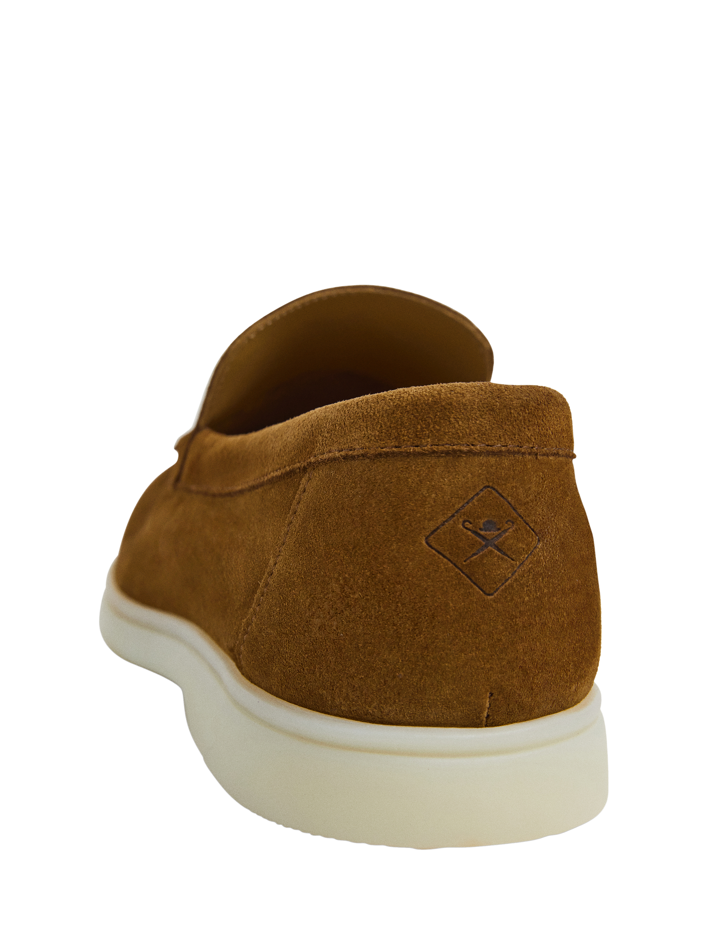 Product image 4 of 6, which shows Hackett London Martin Soft Suede Moccasin Shoes, Nut Brown, 11