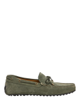 Hackett London Driver Suede Lace Up Loafers, Dusky Green