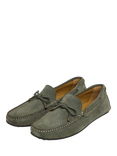 Hackett London Driver Suede Lace Up Loafers, Dusky Green