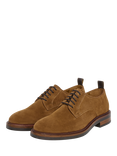 Hackett London Egmont Fine Suede Derby Shoes, Nut Brown