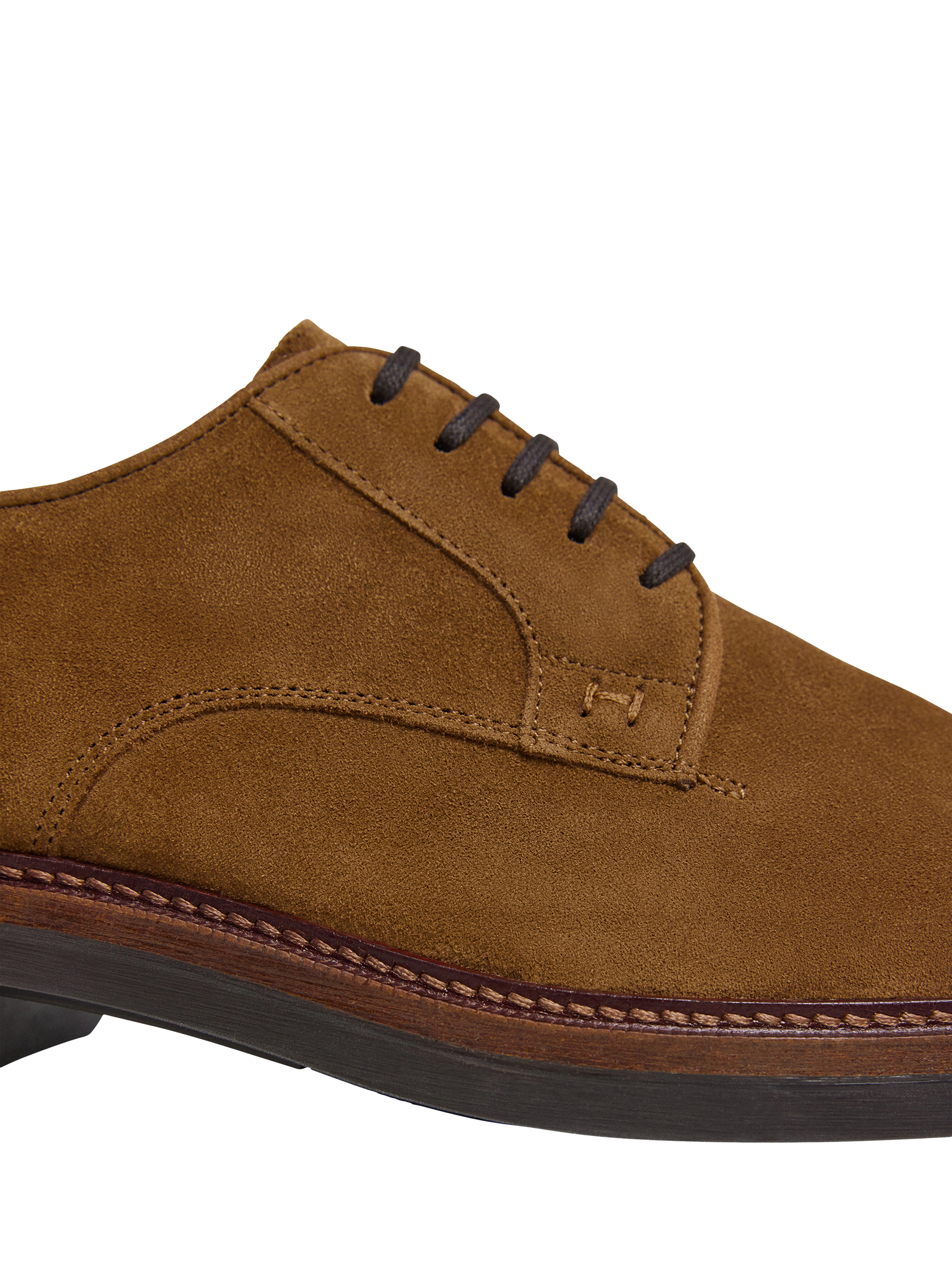 Product image 5 of 6, which shows Hackett London Egmont Fine Suede Derby Shoes, Nut Brown, 8