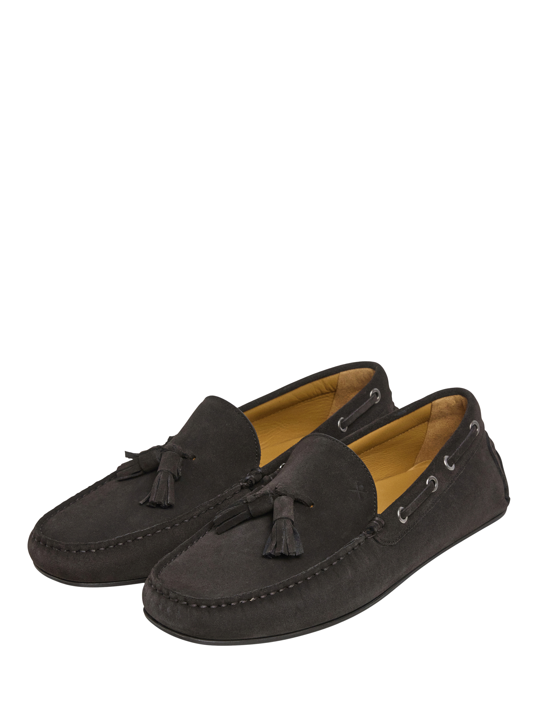 Product image 2 of 6, which shows Hackett London Driver Suede Tassel Loafers, Dark Brown, 6