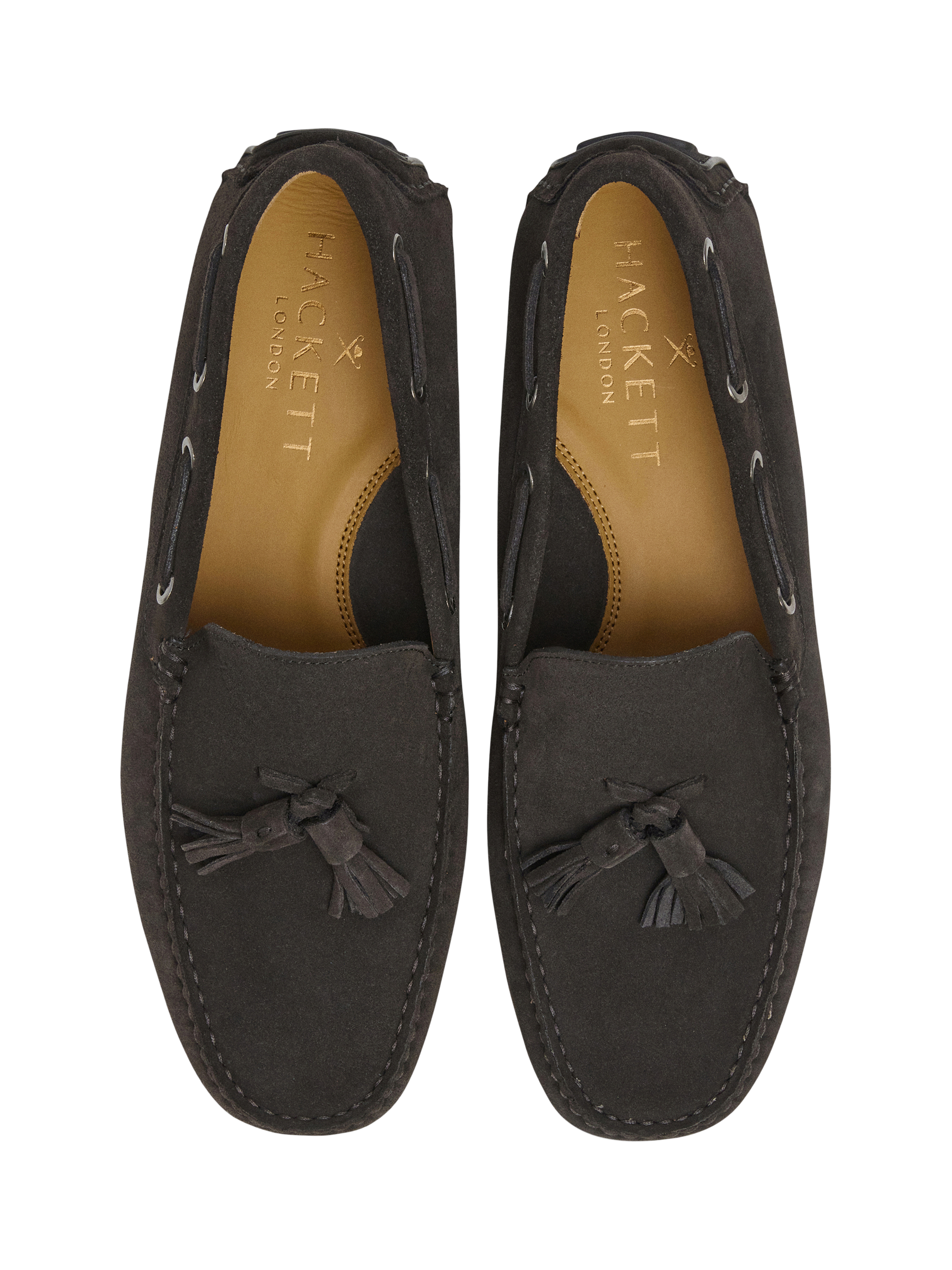 Product image 4 of 6, which shows Hackett London Driver Suede Tassel Loafers, Dark Brown, 6