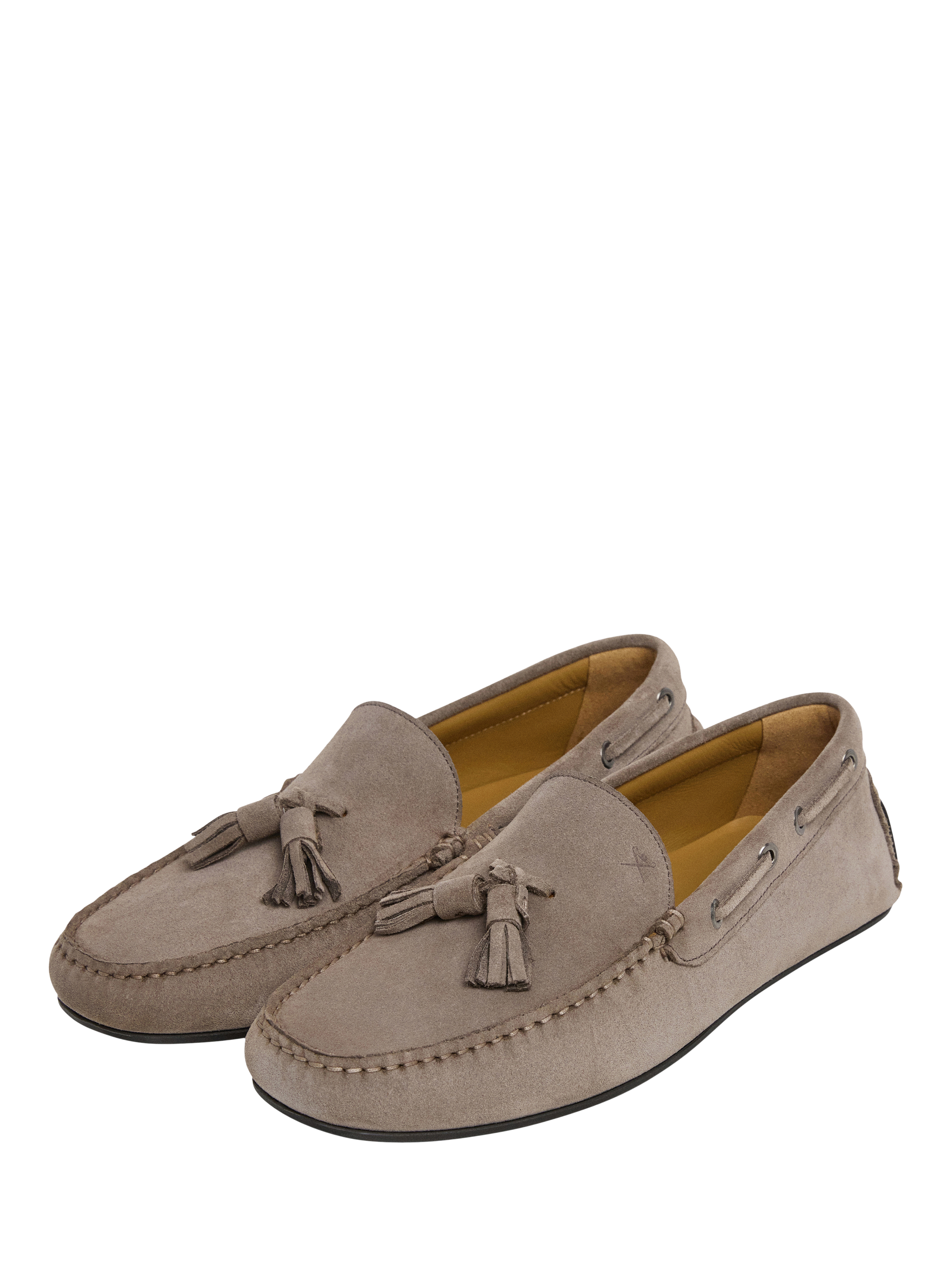 Product image 2 of 6, which shows Hackett London Driver Suede Tassel Loafers, Concrete Beige, 6
