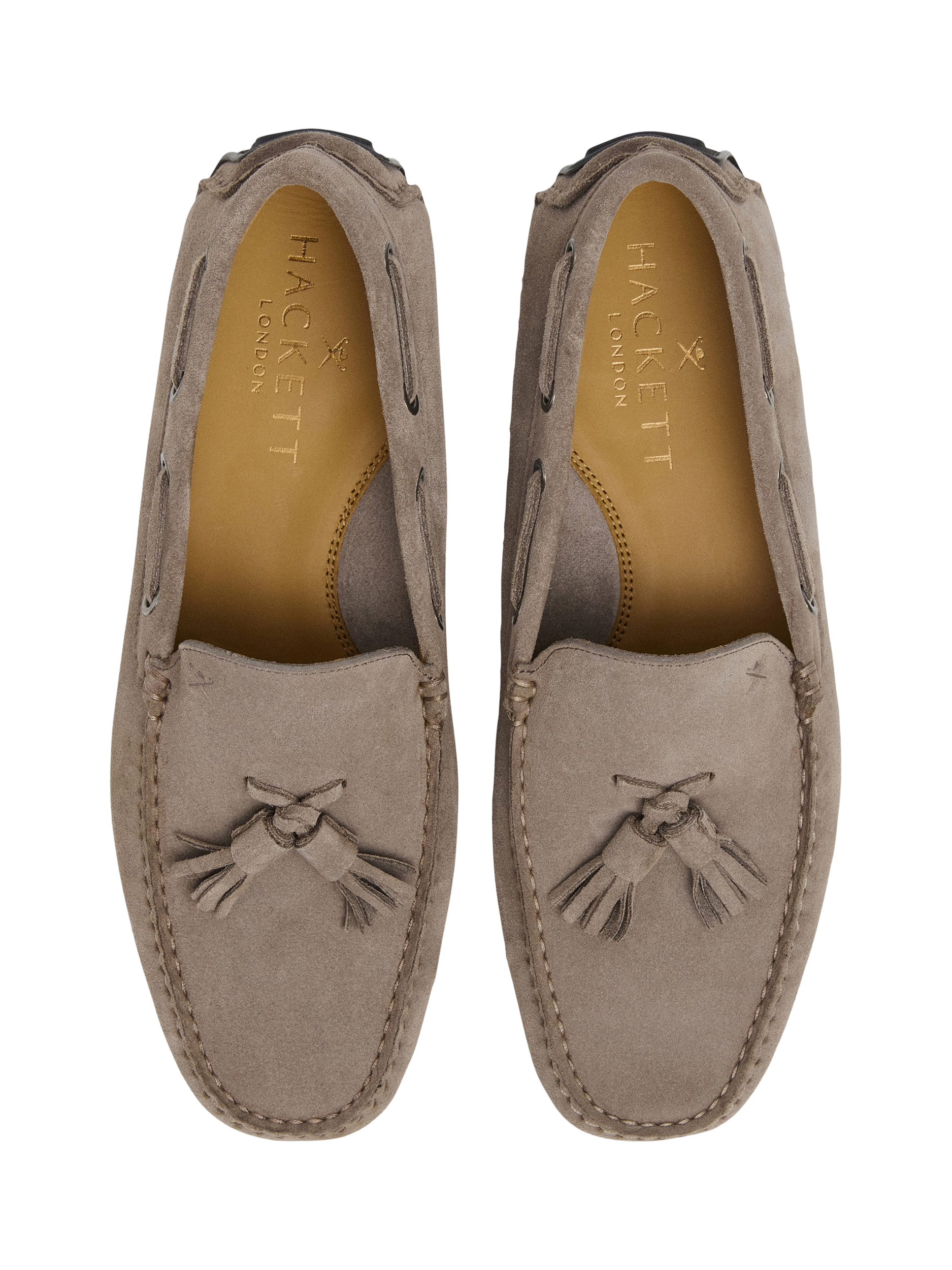 Product image 4 of 6, which shows Hackett London Driver Suede Tassel Loafers, Concrete Beige, 6