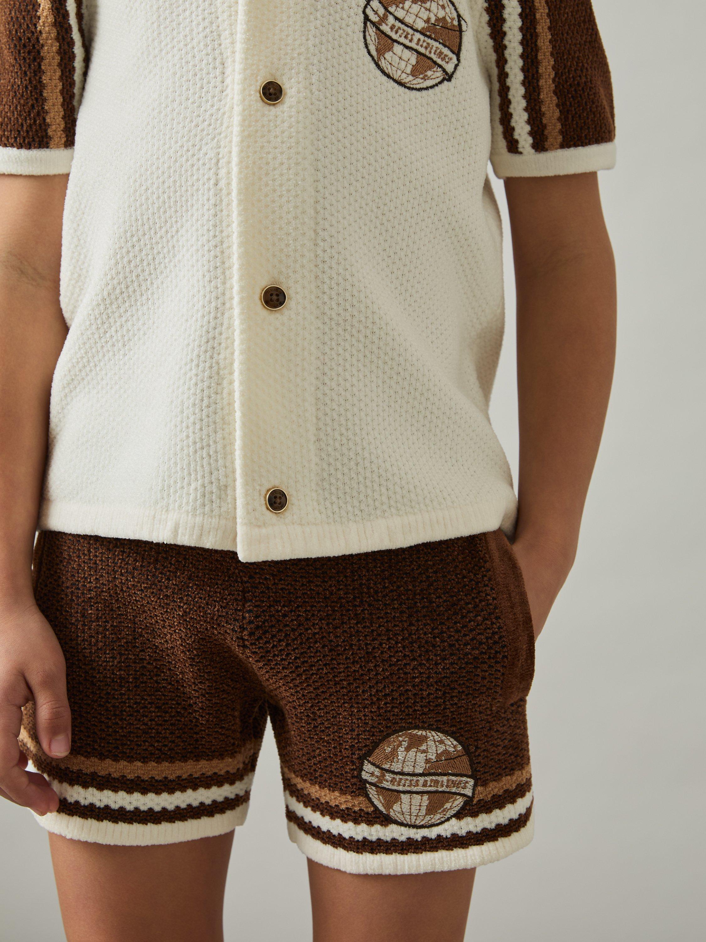 Product image 3 of 4, which shows Reiss Kids' Pete Shorts, Brown, 3-4 years