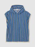 Reiss Kids' Pico Stripe Hooded Towel, Blue Multi