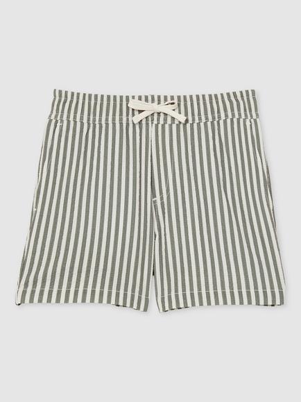 Reiss Kids' Bay Stripe Swim Shorts, Soft Blue/White - view 2, Sage/White